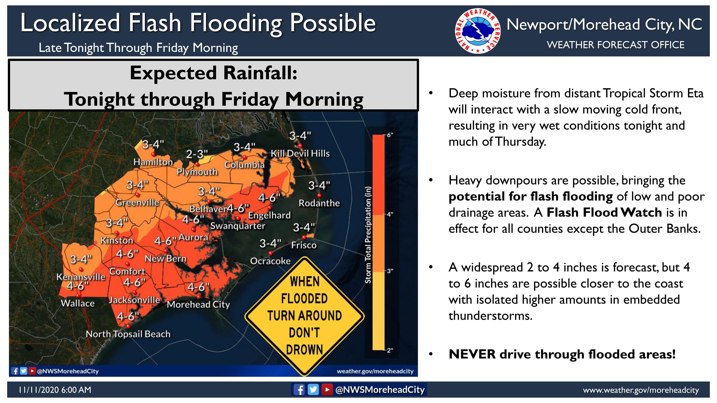 Localized flash flooding possible through Friday morning