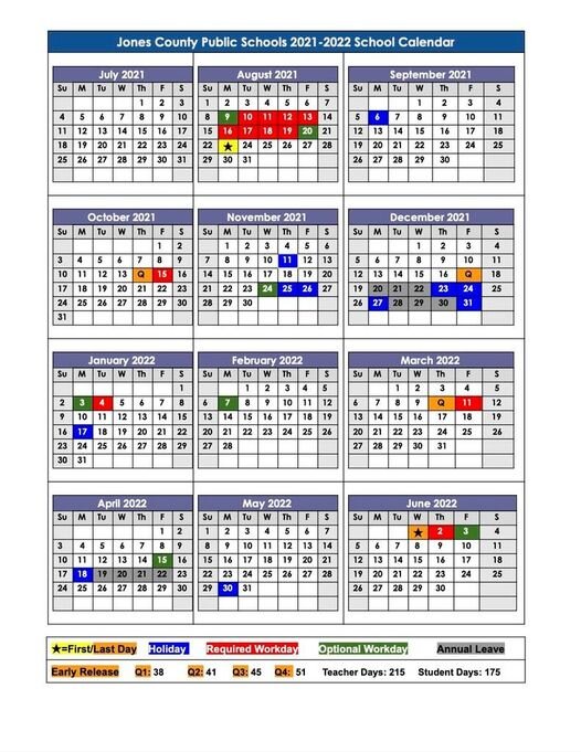 Jones County Public Schools 2021 2022 School Calendar Neuse News