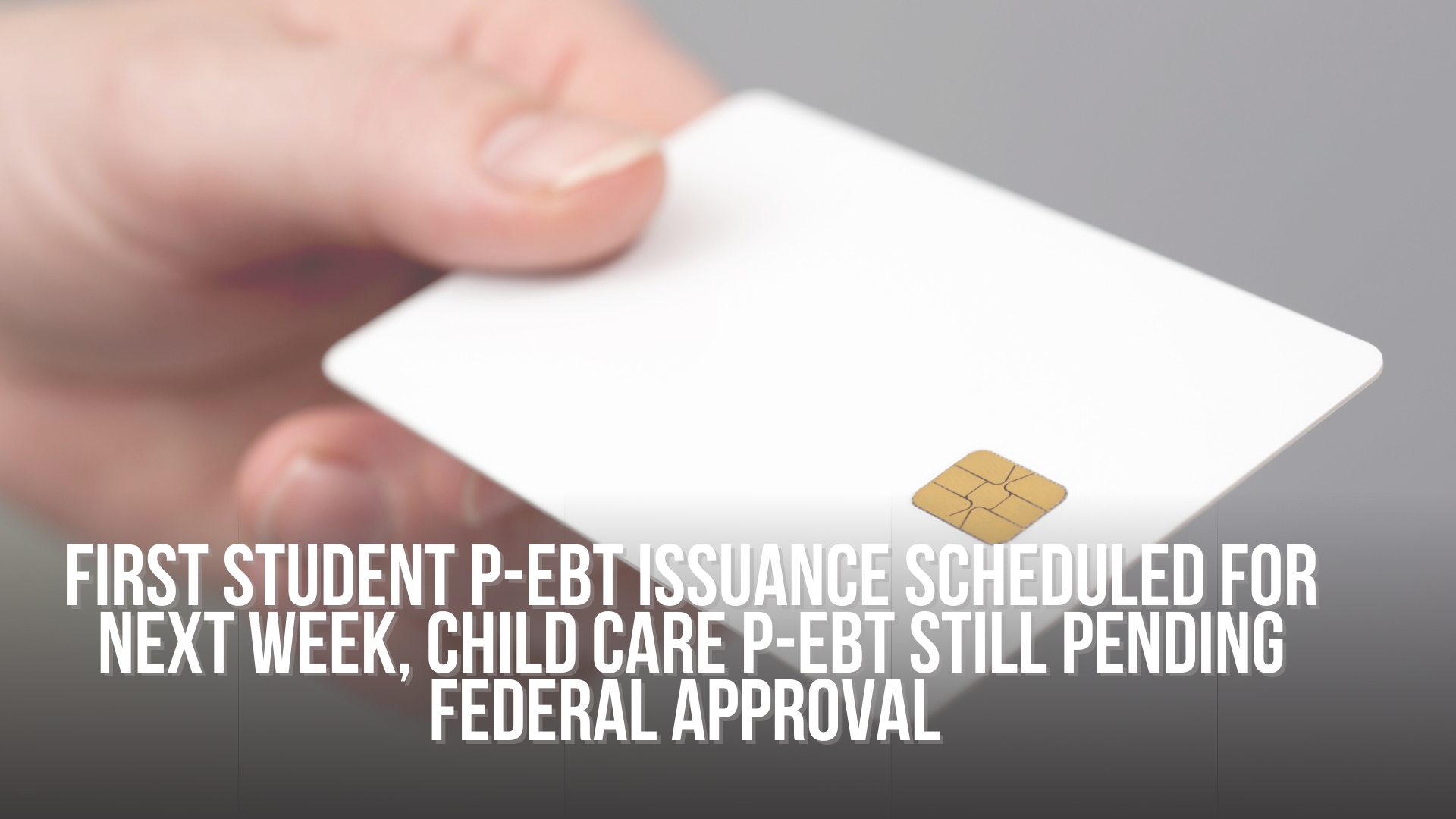 First student P-EBT issuance scheduled for next week, child care P-EBT still pending federal approval 