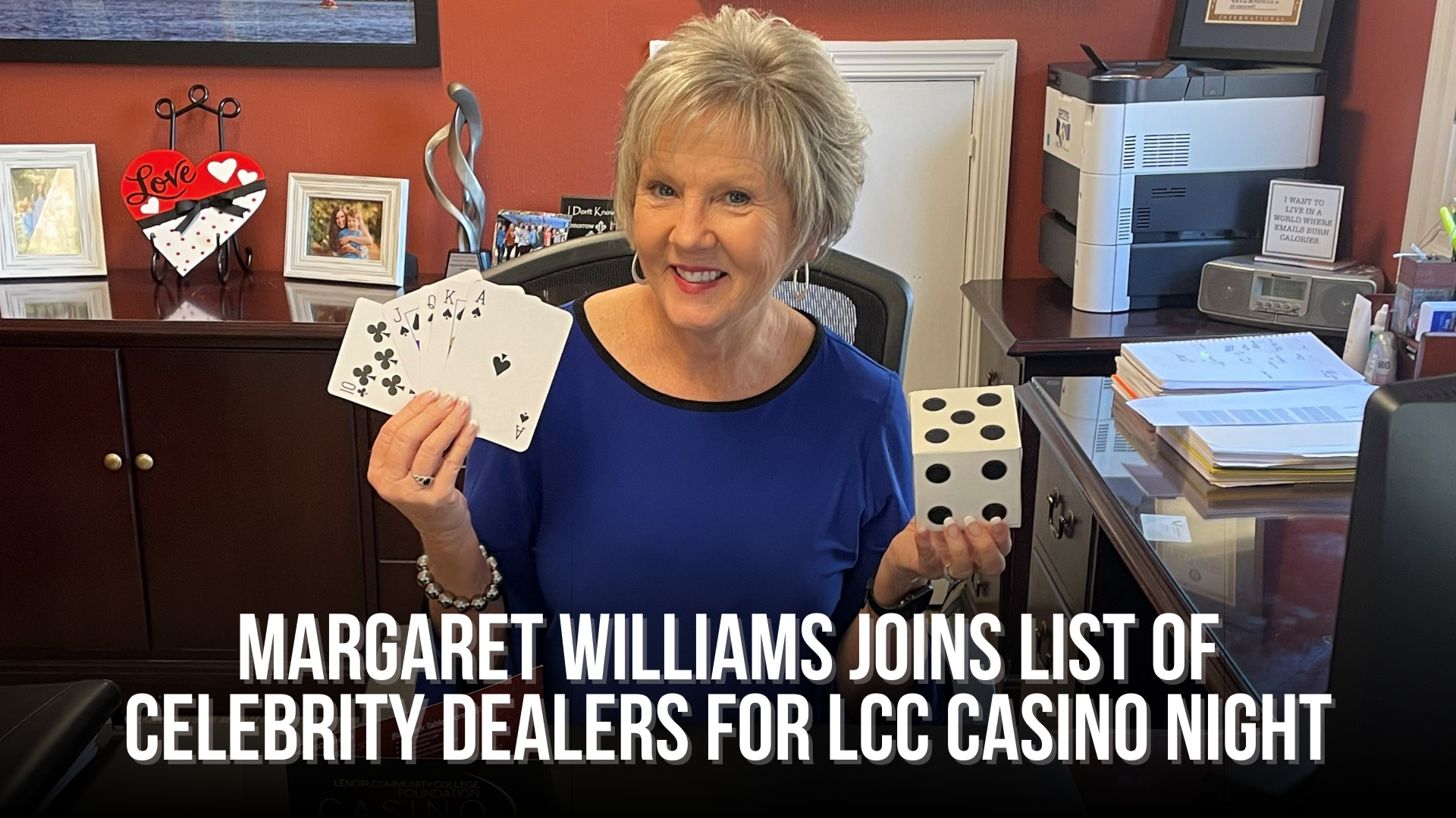 Margaret Williams joins list of celebrity dealers for LCC Casino Night