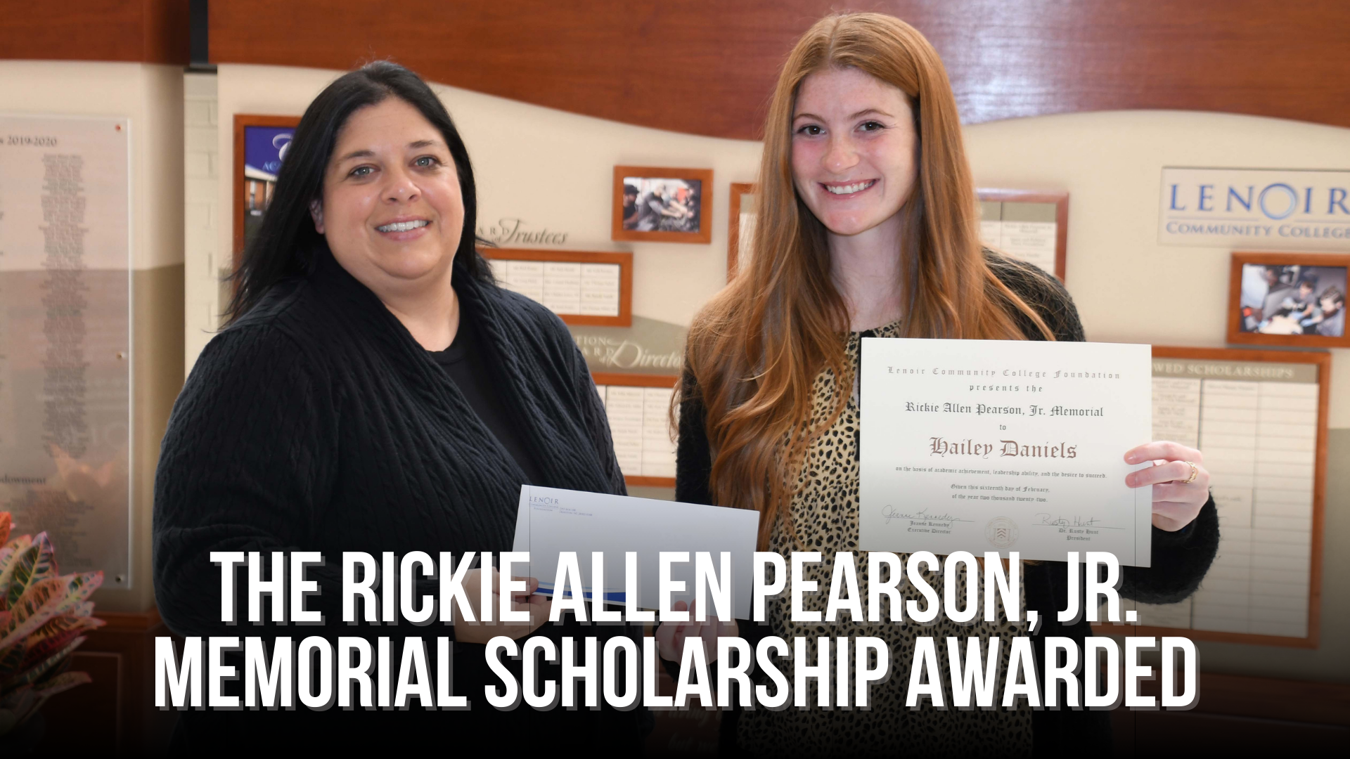 The Rickie Allen Pearson, Jr. Memorial Scholarship awarded