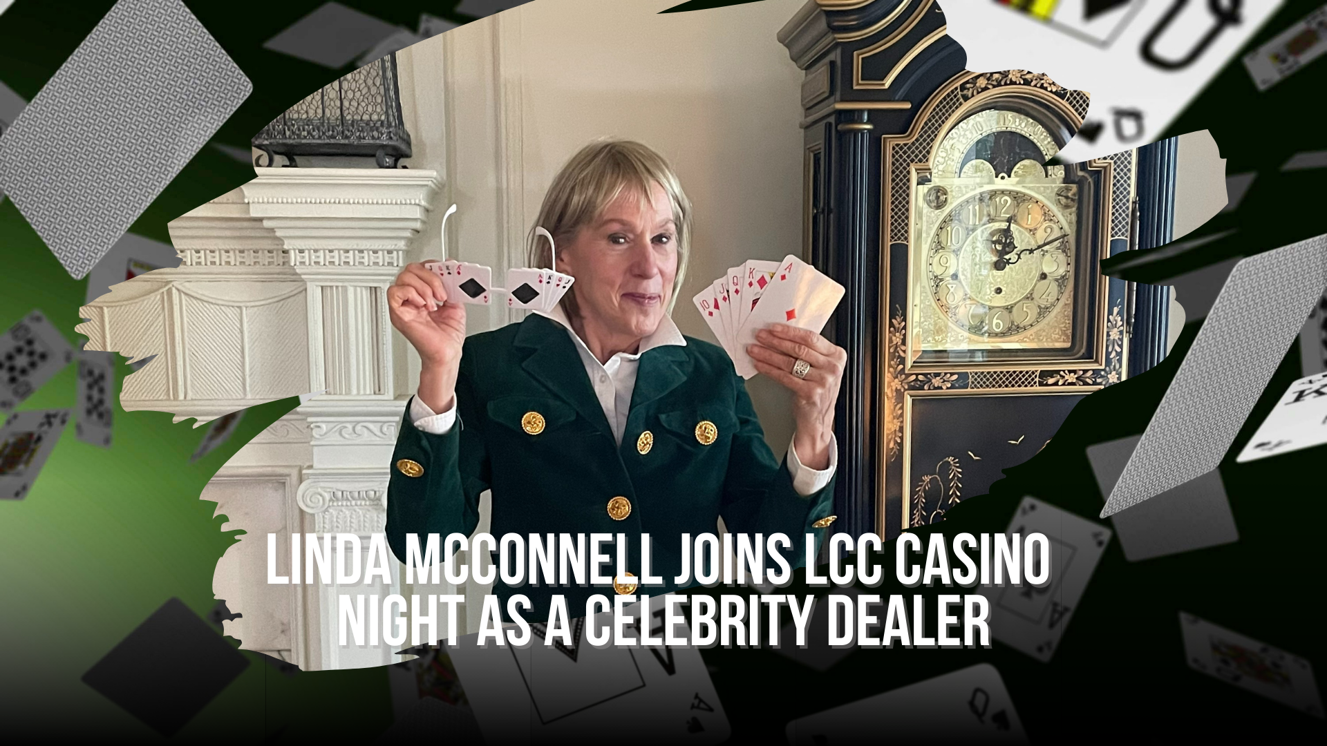 Linda McConnell joins LCC Casino Night as a celebrity dealer