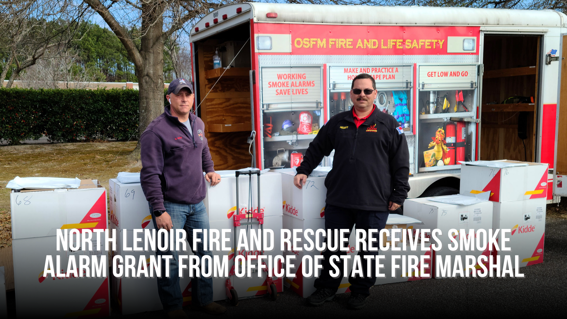 North Lenoir Fire and Rescue receives smoke alarm grant from Office of State Fire Marshal