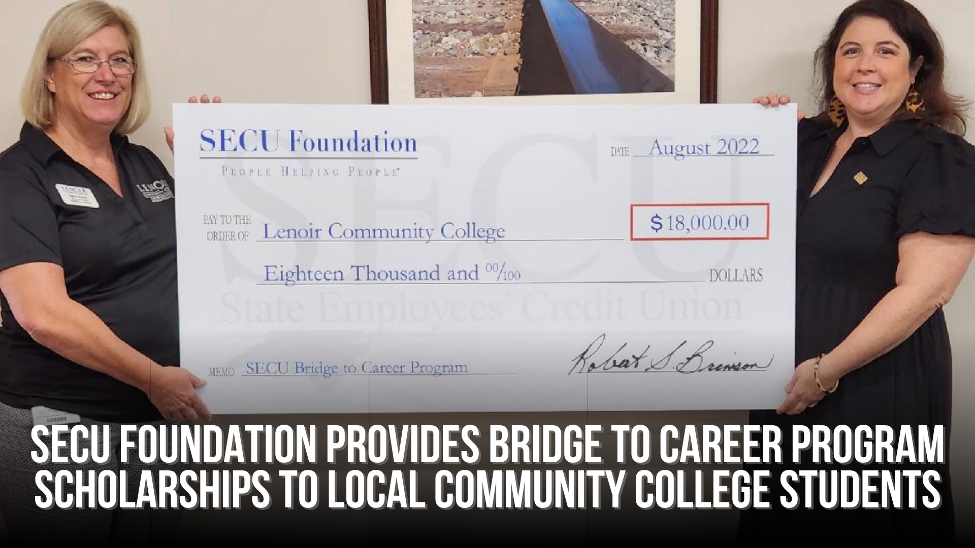 SECU Foundation Provides Bridge to Career Program Scholarships to Local Community College Students