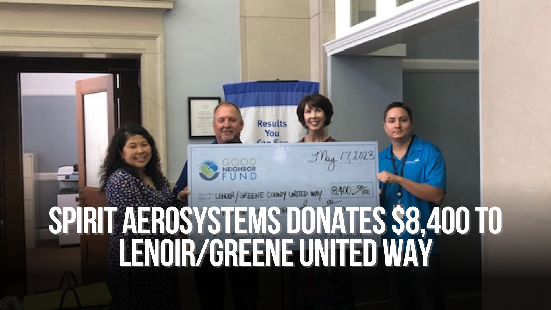 Spirit AeroSystems Donates $8,400 to Lenoir/Greene United Way