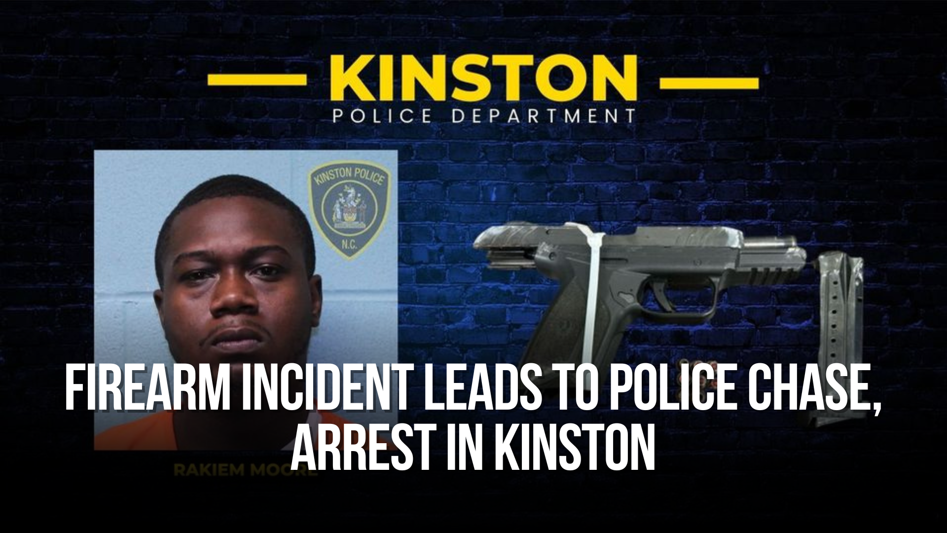 Firearm incident leads to police chase, arrest in Kinston