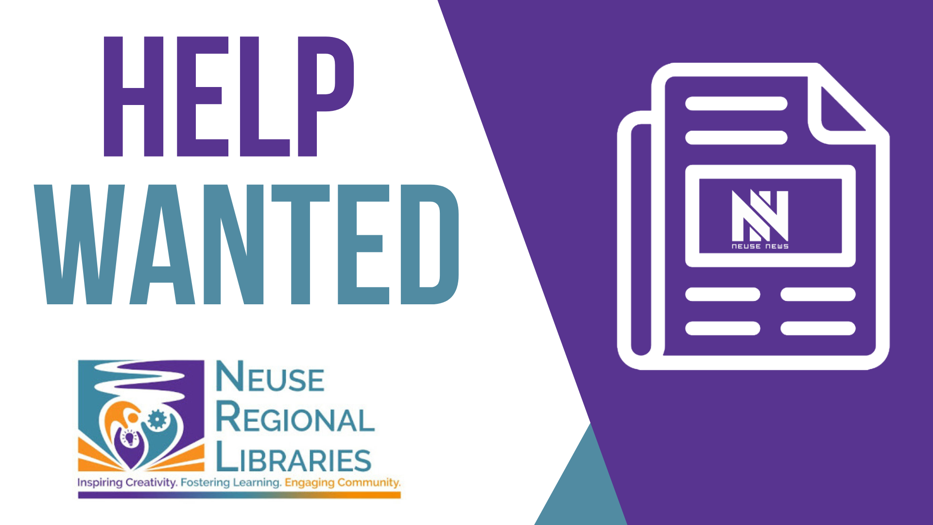 Help wanted: Neuse Regional Library - Engagement Librarian I — Neuse News
