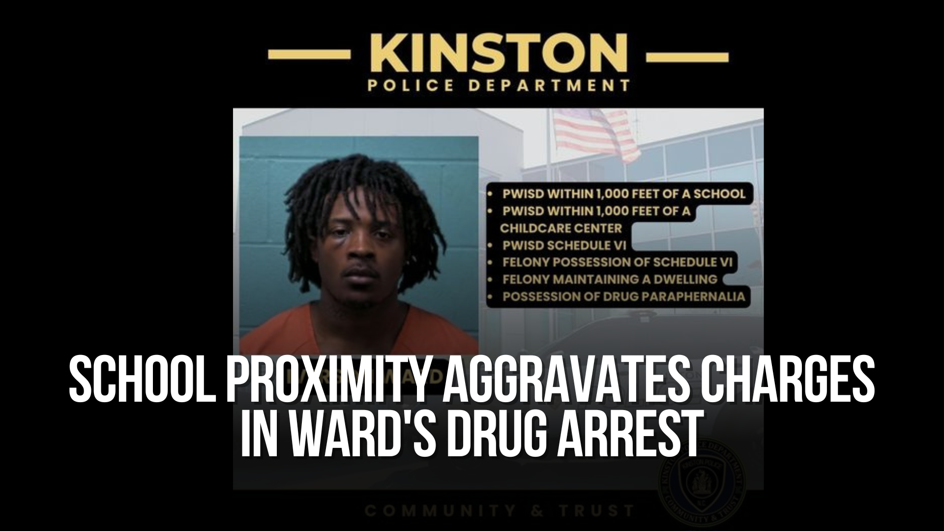 School proximity aggravates charges in Ward's drug arrest — Neuse News
