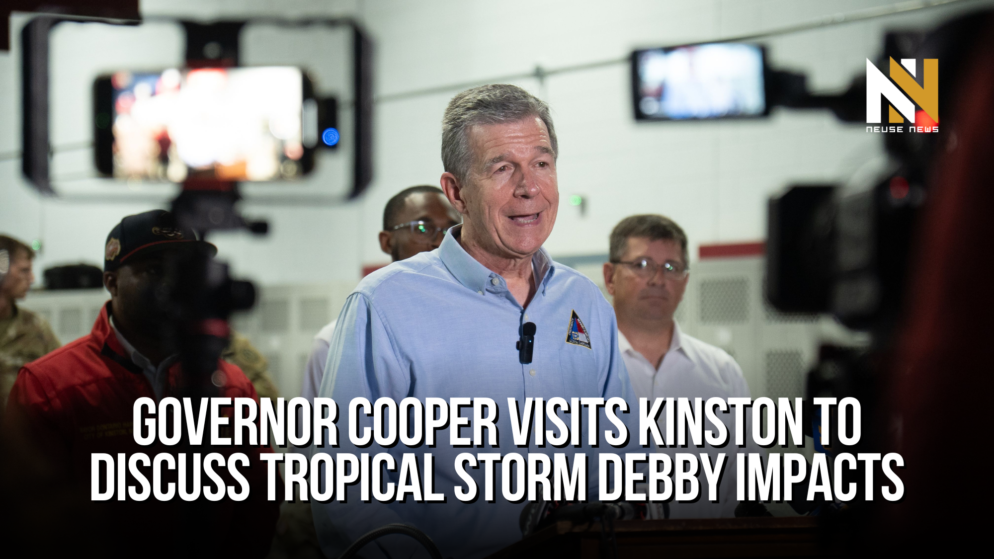 Governor Cooper visits Kinston to discuss Tropical Storm Debby impacts