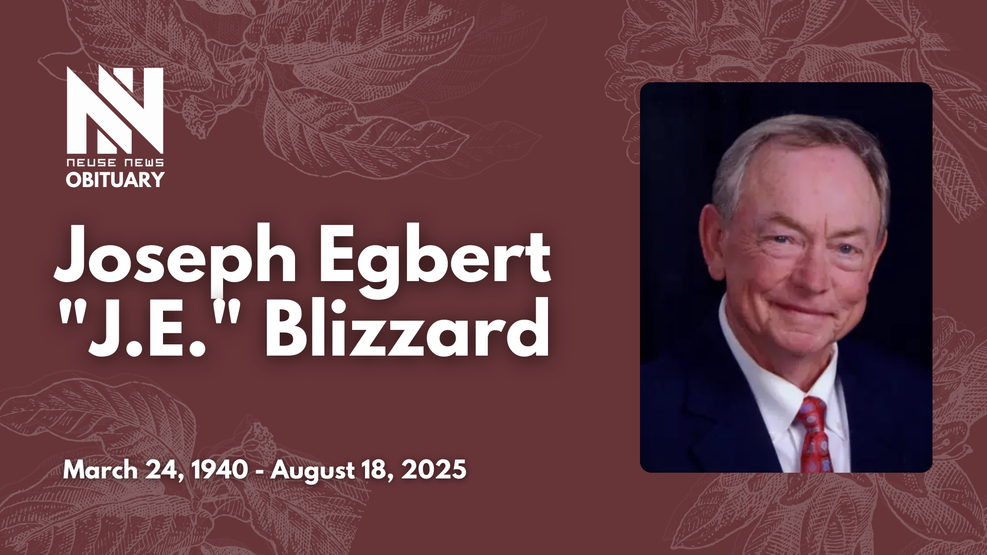 Obituary: Joseph Egbert "J.E." Blizzard