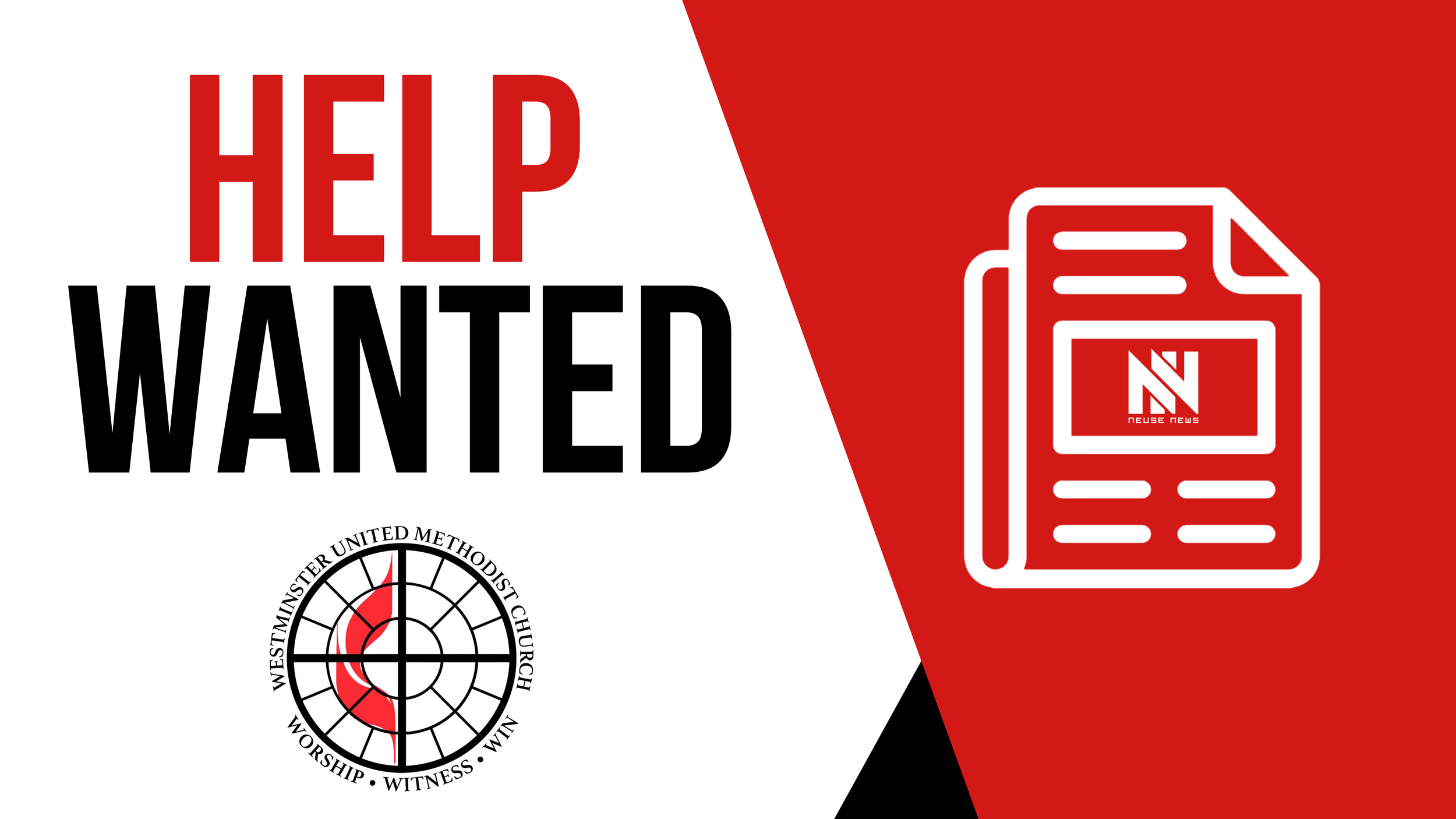 Help wanted: Westminster United Methodist Church -  Administrative Assistant 