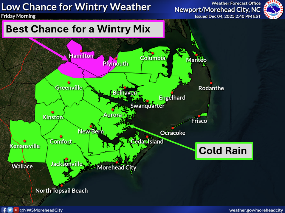 Marginal risk for wintry weather Friday