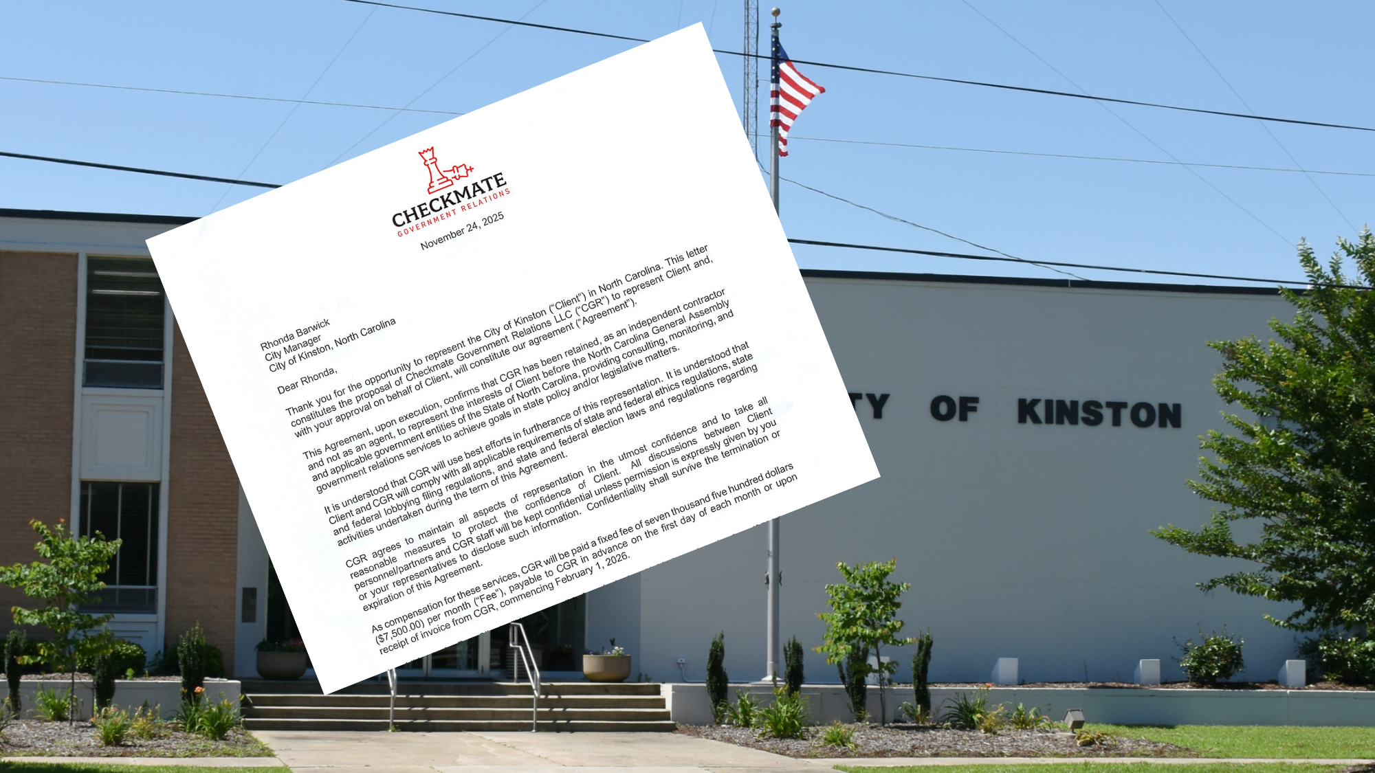 Kinston City Council approves $7,500-per-month lobbying contract ahead of council transition