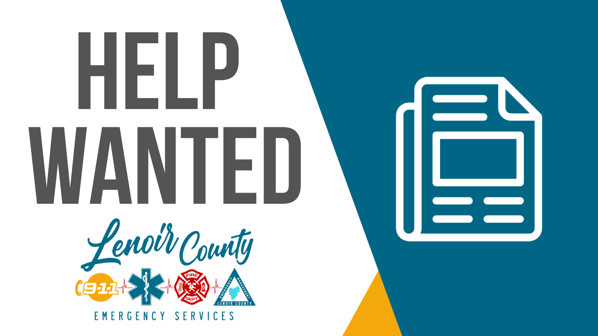 Help Wanted: Lenoir County Emergency Services - Communications Division