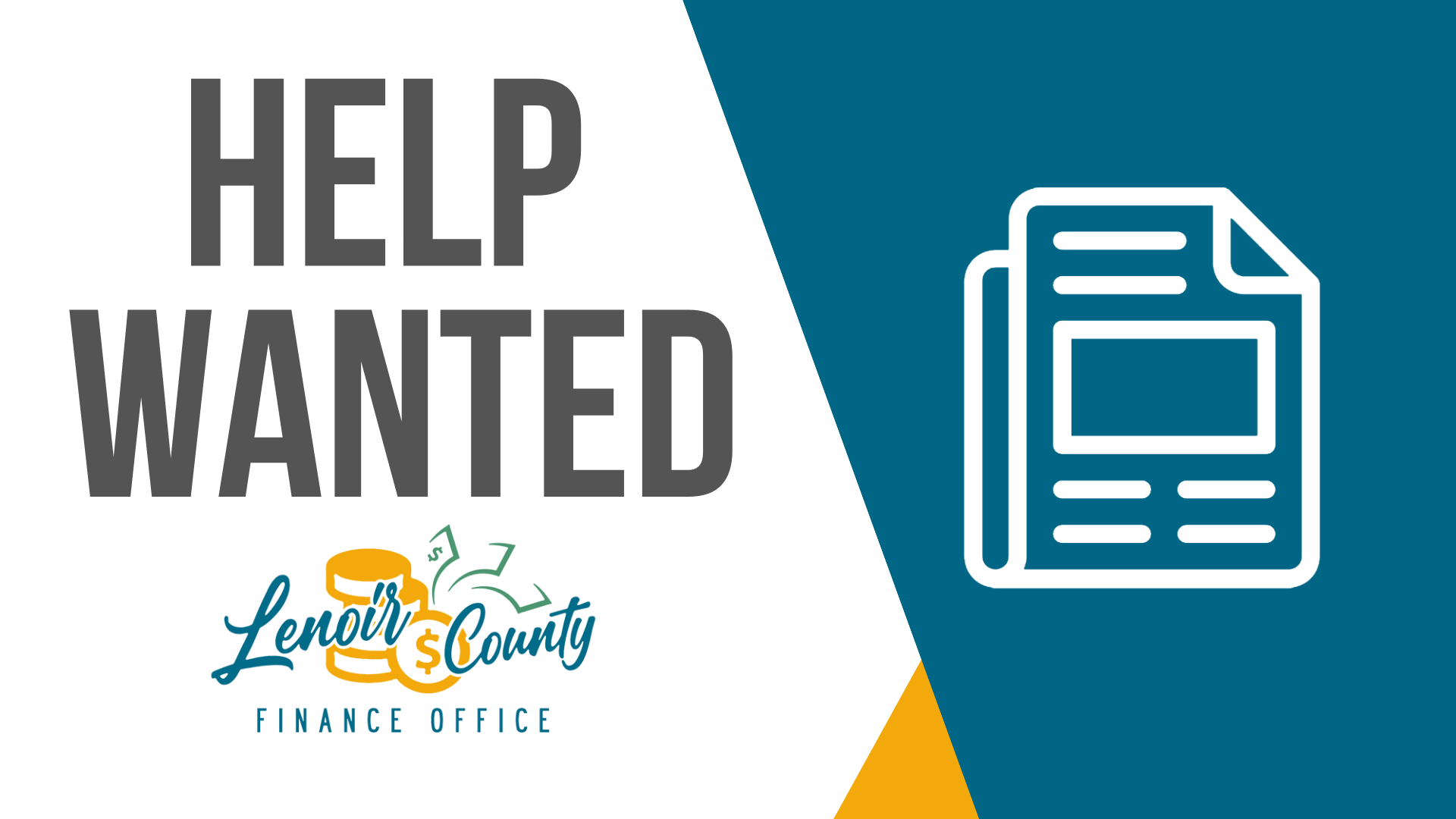 Help Wanted: Finance Director