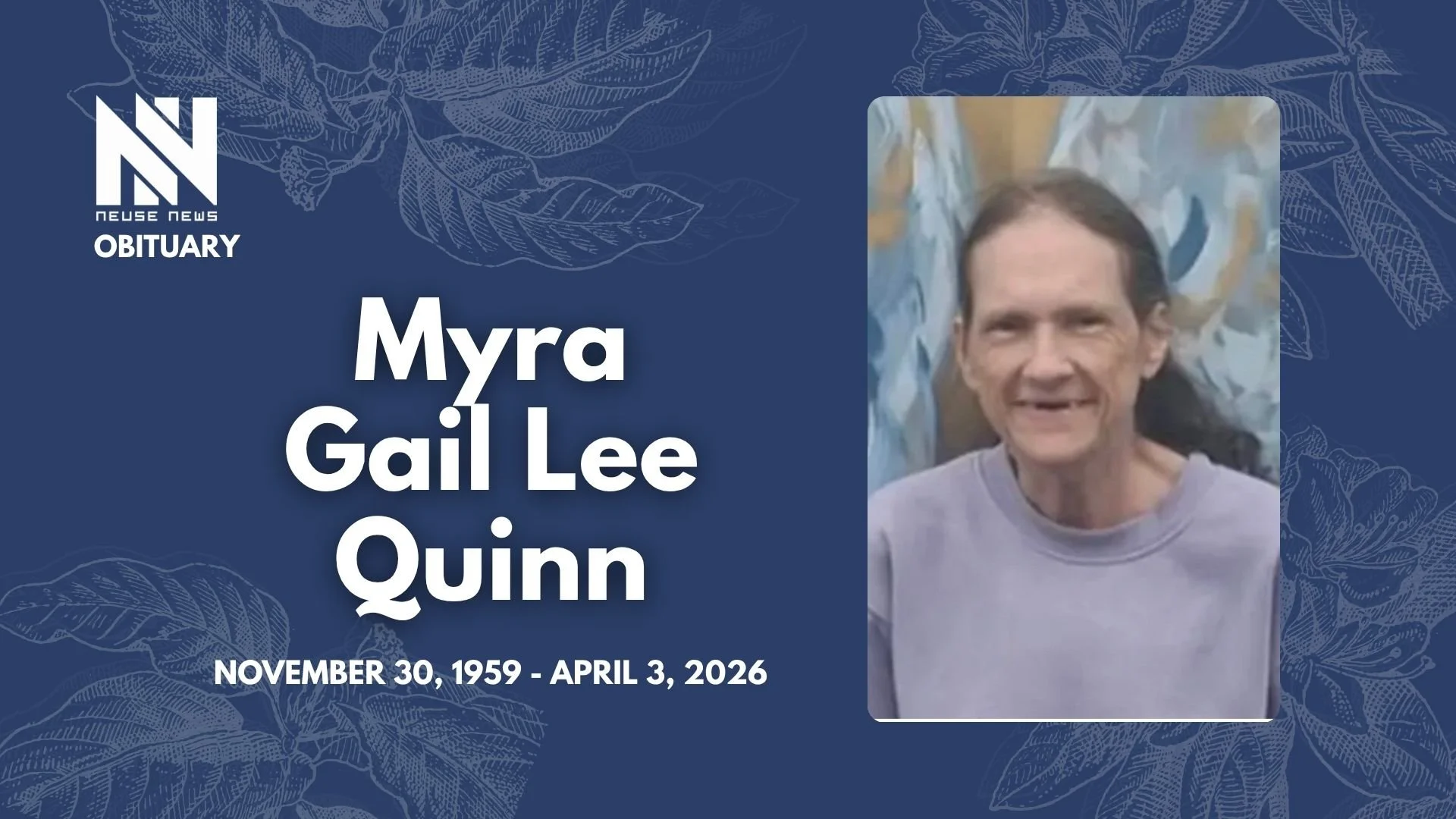 Obituary: Myra Gail Lee Quinn 