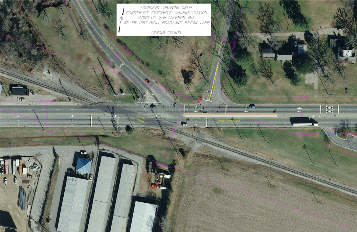 DOT removes extra traffic signal, installs concrete median at Vernon Ave and Pecan Lane