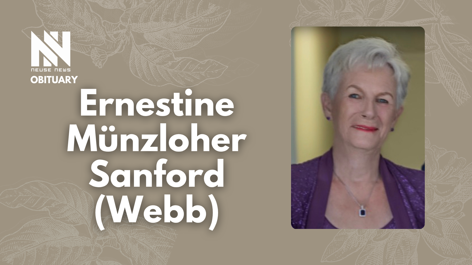 Obituary: Ernestine Münzloher Sanford (Webb)