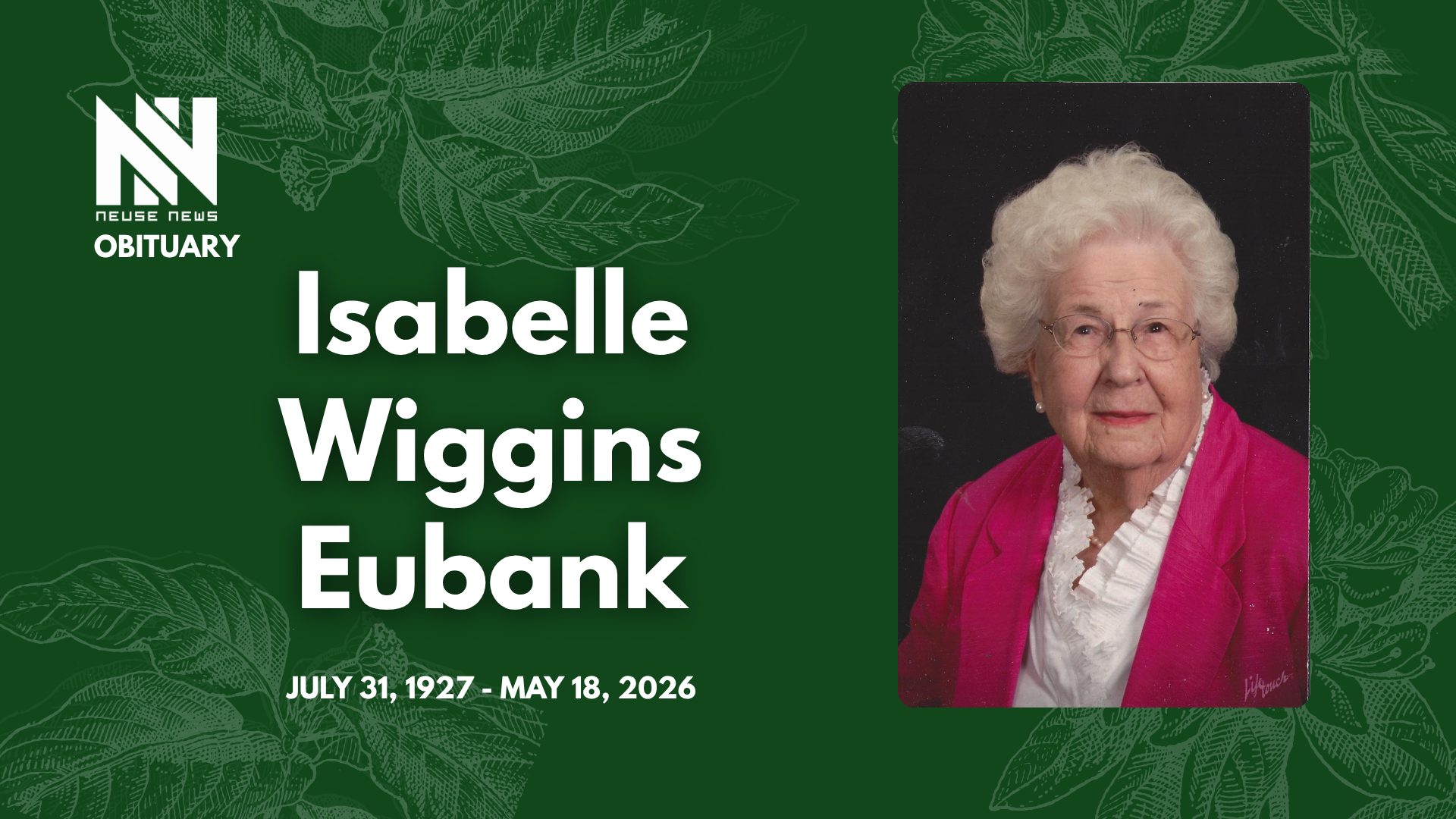 Obituary: Isabelle Wiggins Eubank