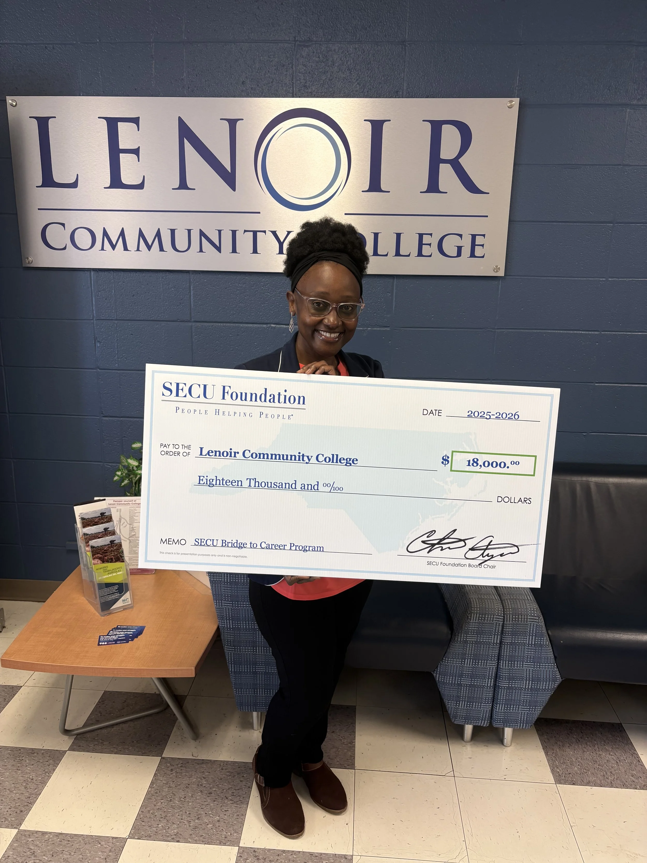 SECU Foundation Awards $18,000 Bridge to Career Scholarship Funding to Lenoir Community College