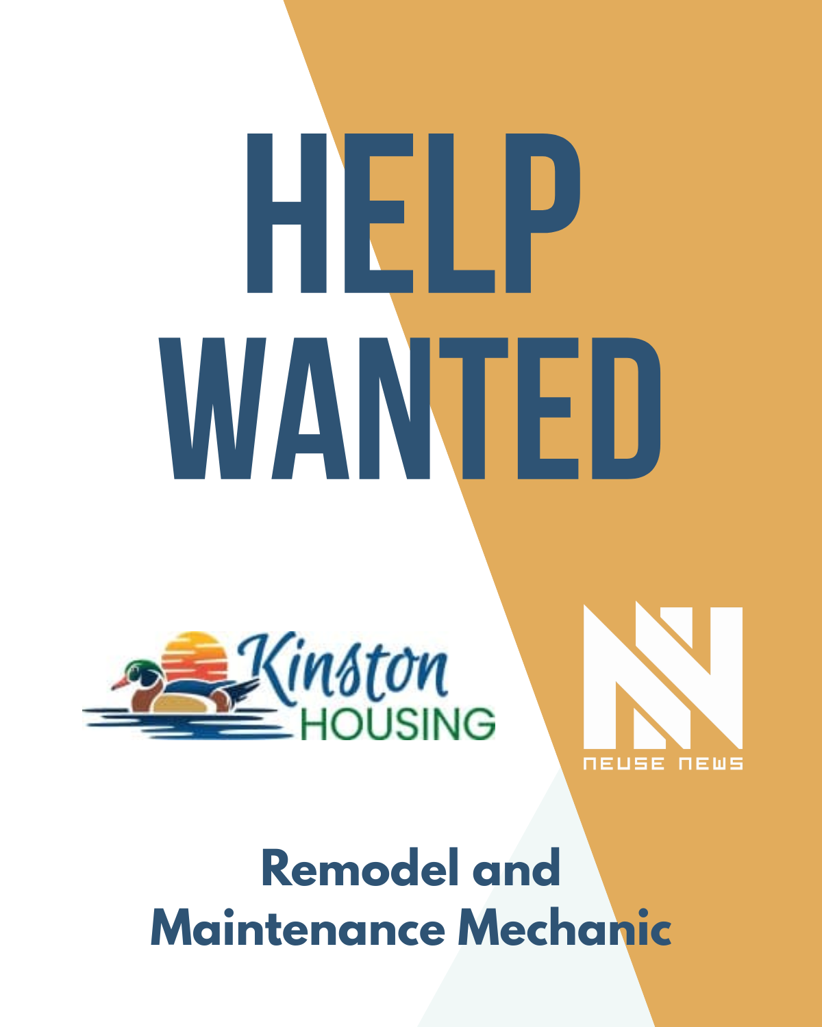 Help Wanted: Remodel and Maintenance Mechanic