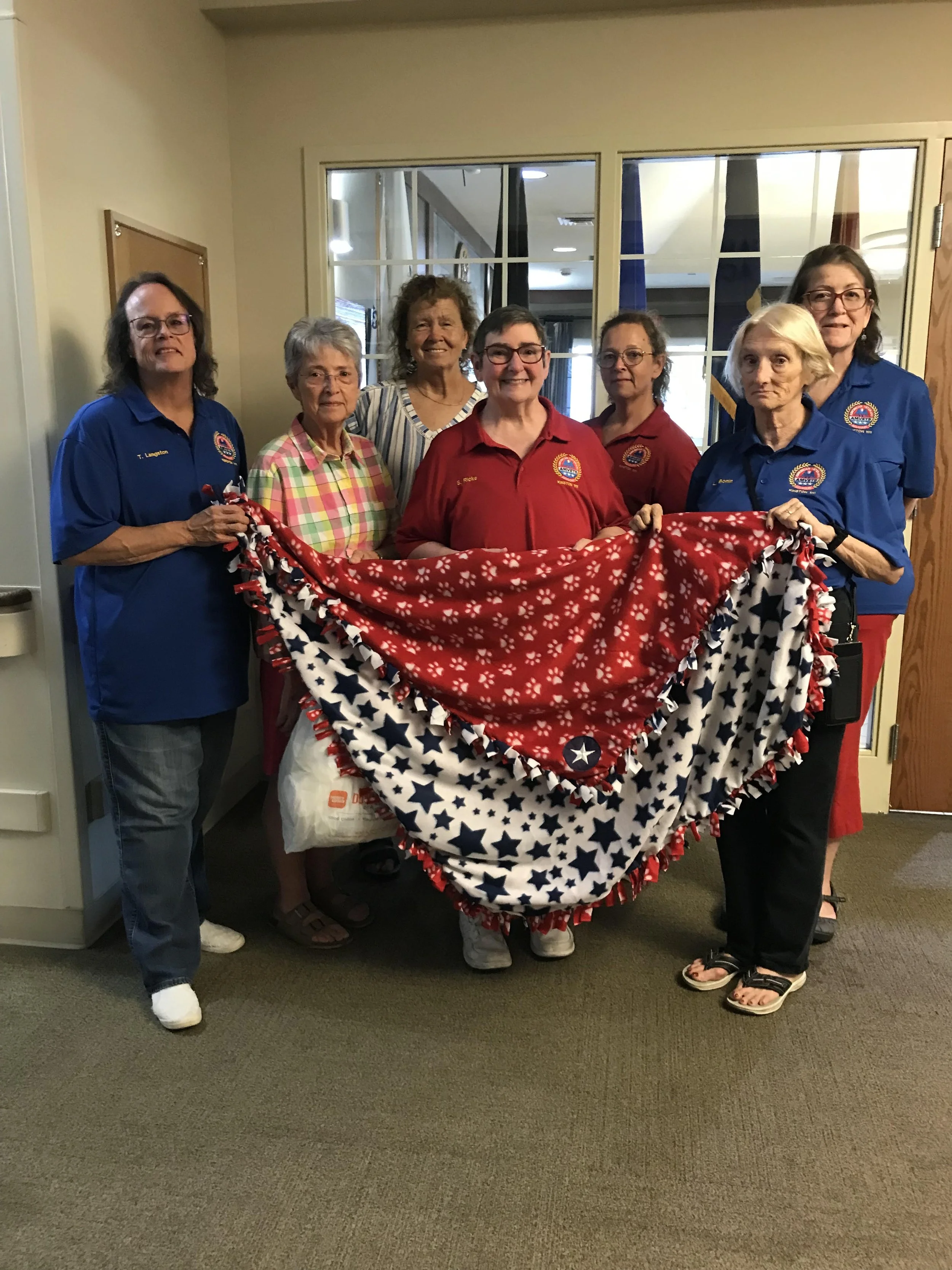 AMVETS Ladies Auxiliary delivers handmade blankets to veterans home