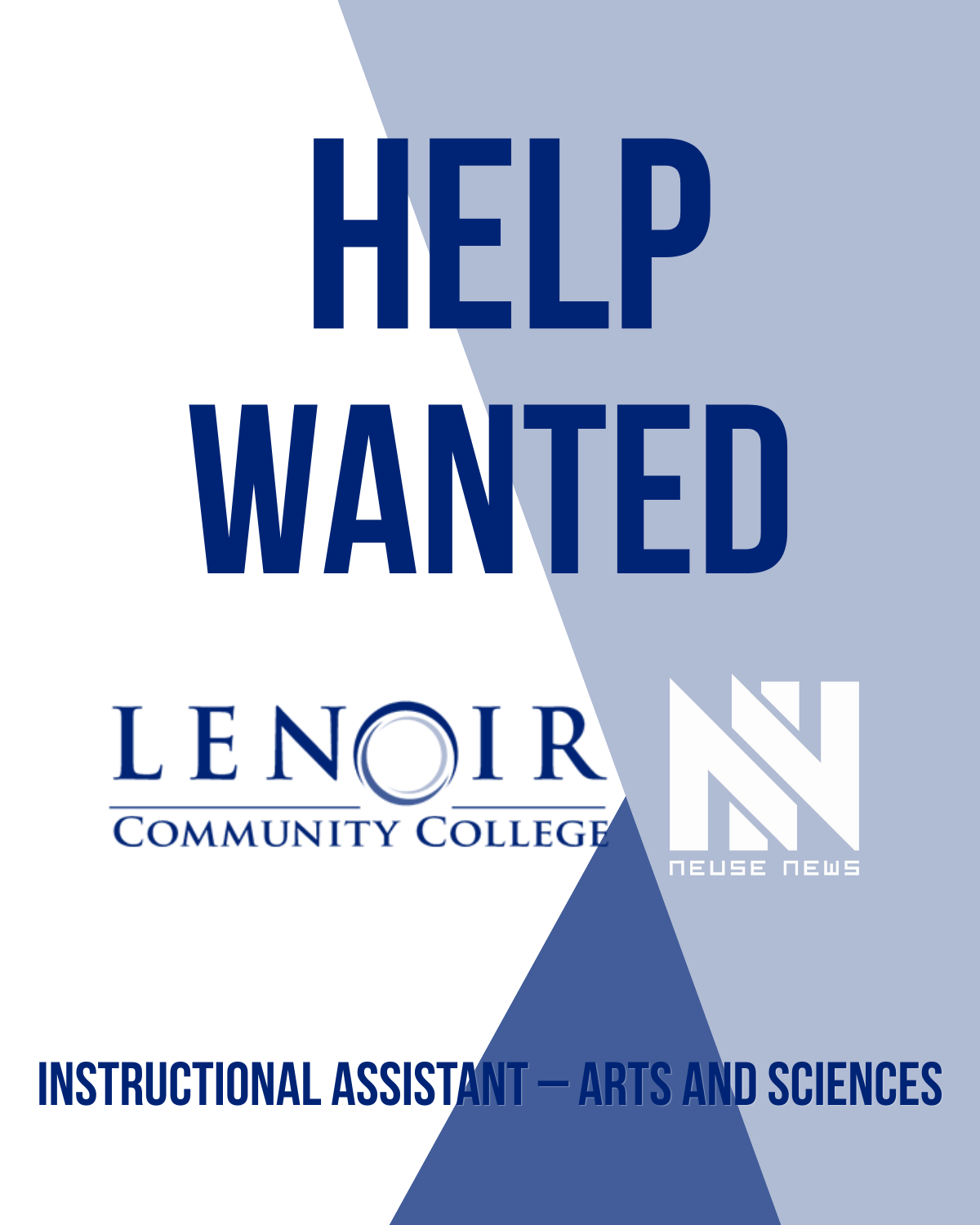 Help Wanted: Instructional Assistant – Arts and Sciences