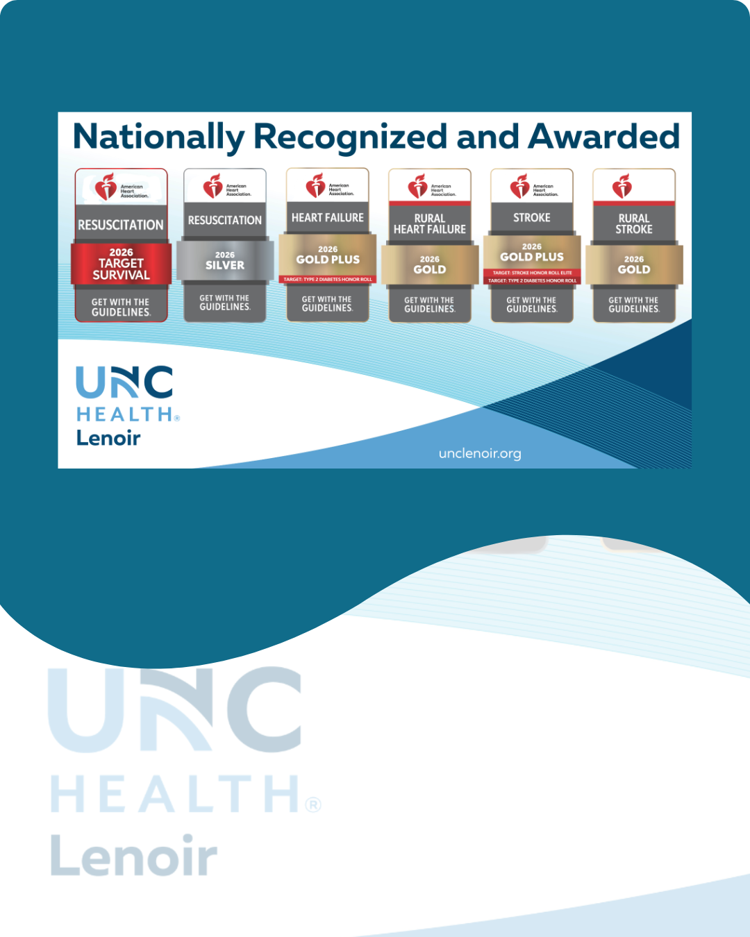 UNC Health Lenoir Earns Six American Heart Association Get With The Guidelines® Awards for Excellence in Heart Failure, Stroke and Resuscitation Care