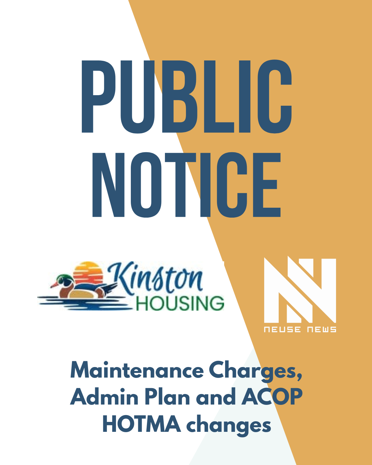 Public Notice: Maintenance Charges, Admin Plan and ACOP HOTMA changes