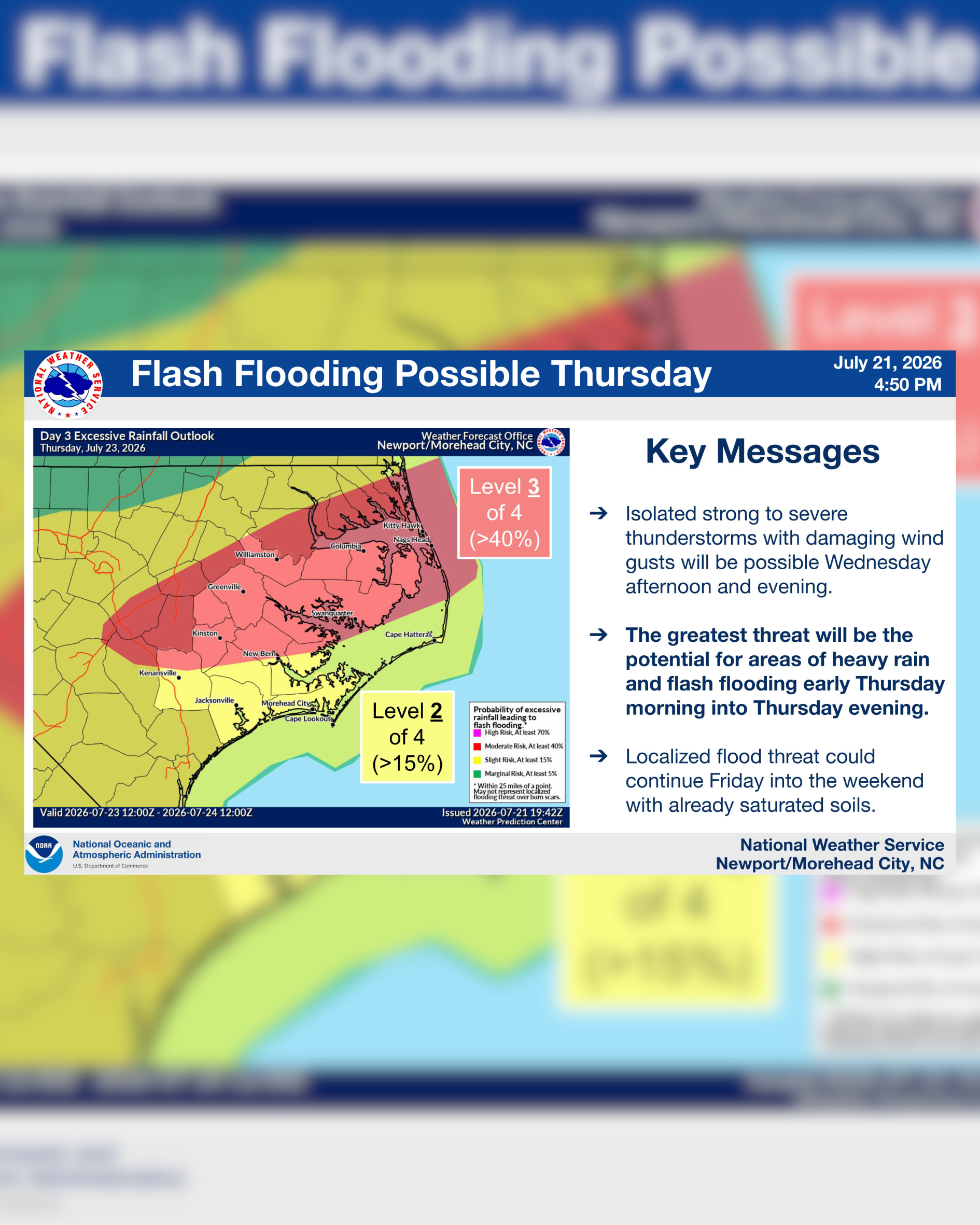 NWS: Severe weather threat Wednesday and Thursday
