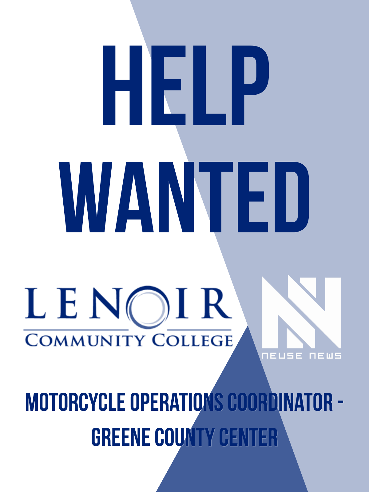 Help Wanted: Motorcycle Operations Coordinator - Greene County Center