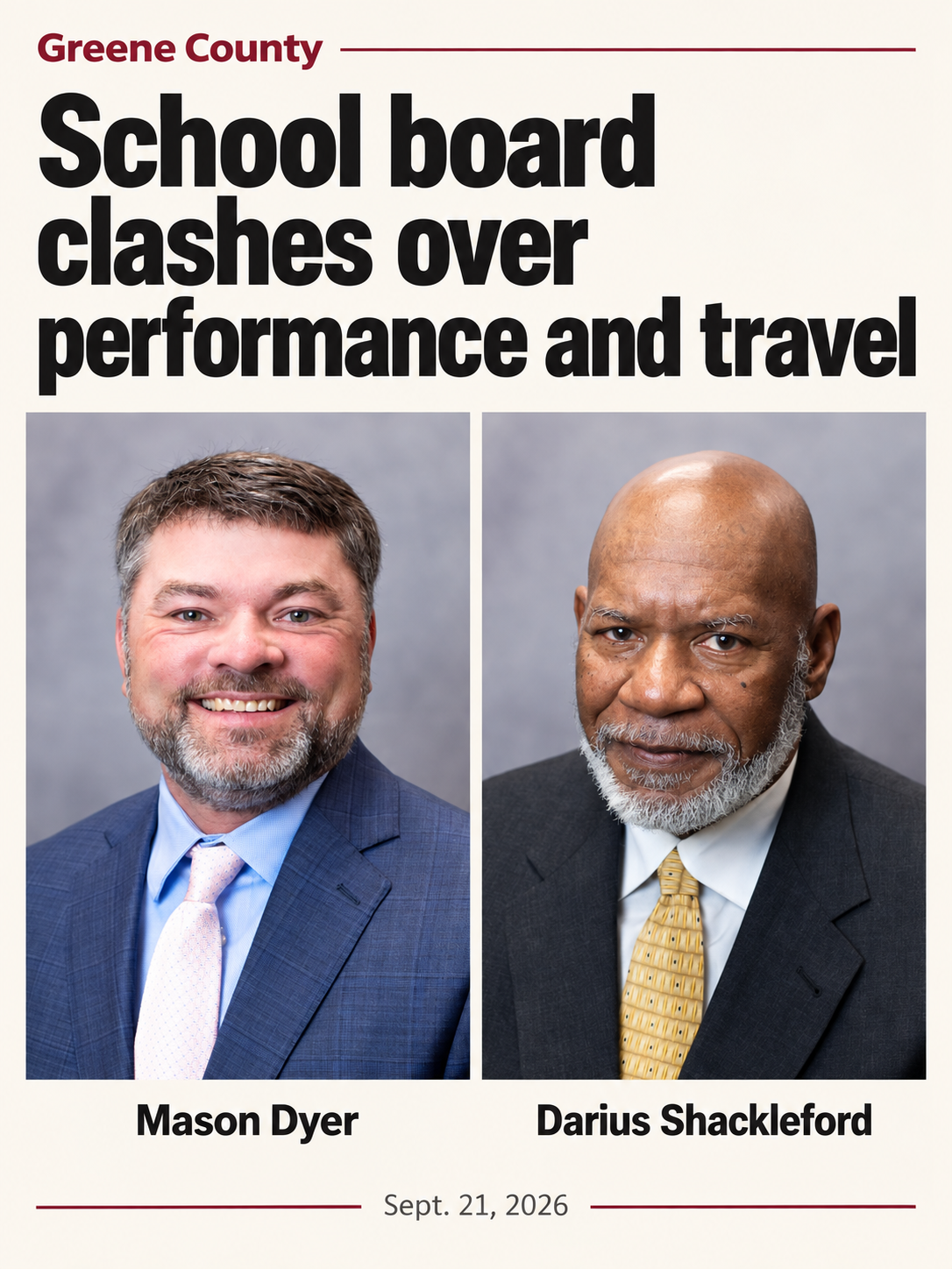 Greene school board clashes over performance and superintendent’s proposed training trip