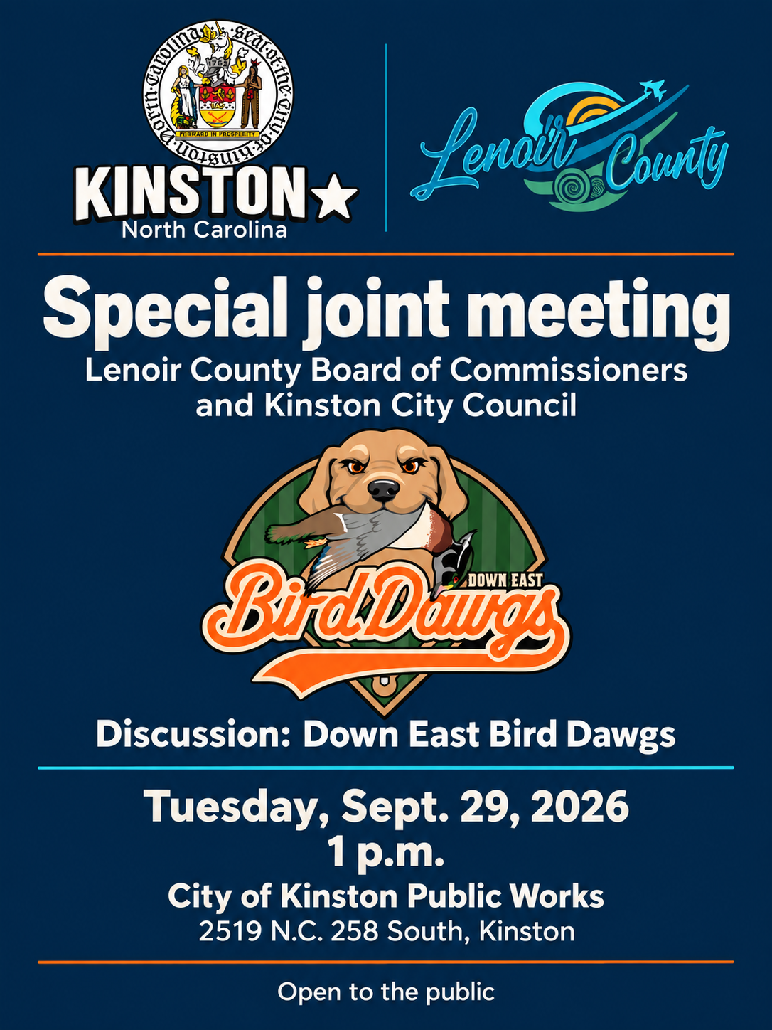 Lenoir County commissioners, Kinston council to discuss Down East Bird Dawgs