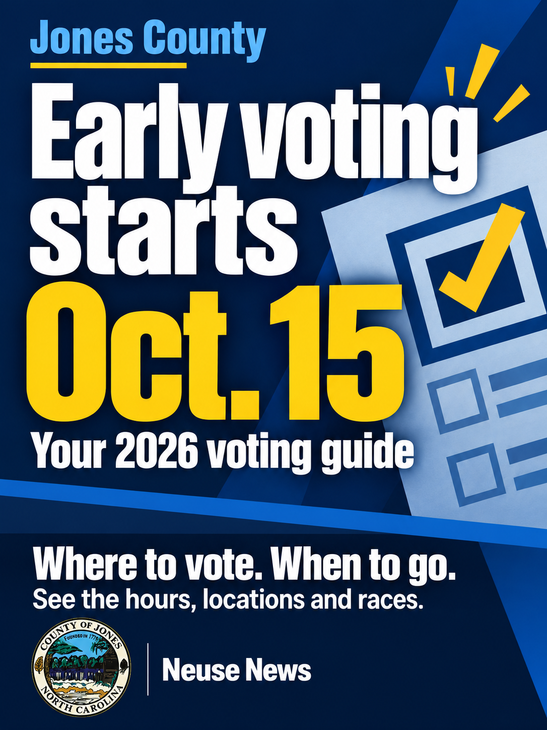 Early voting begins Oct. 15 in Jones County