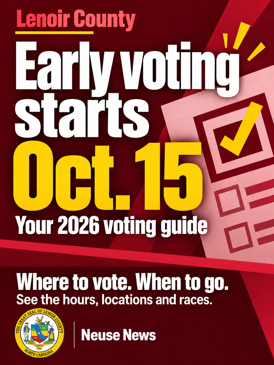 Lenoir County offers three early voting sites for November election