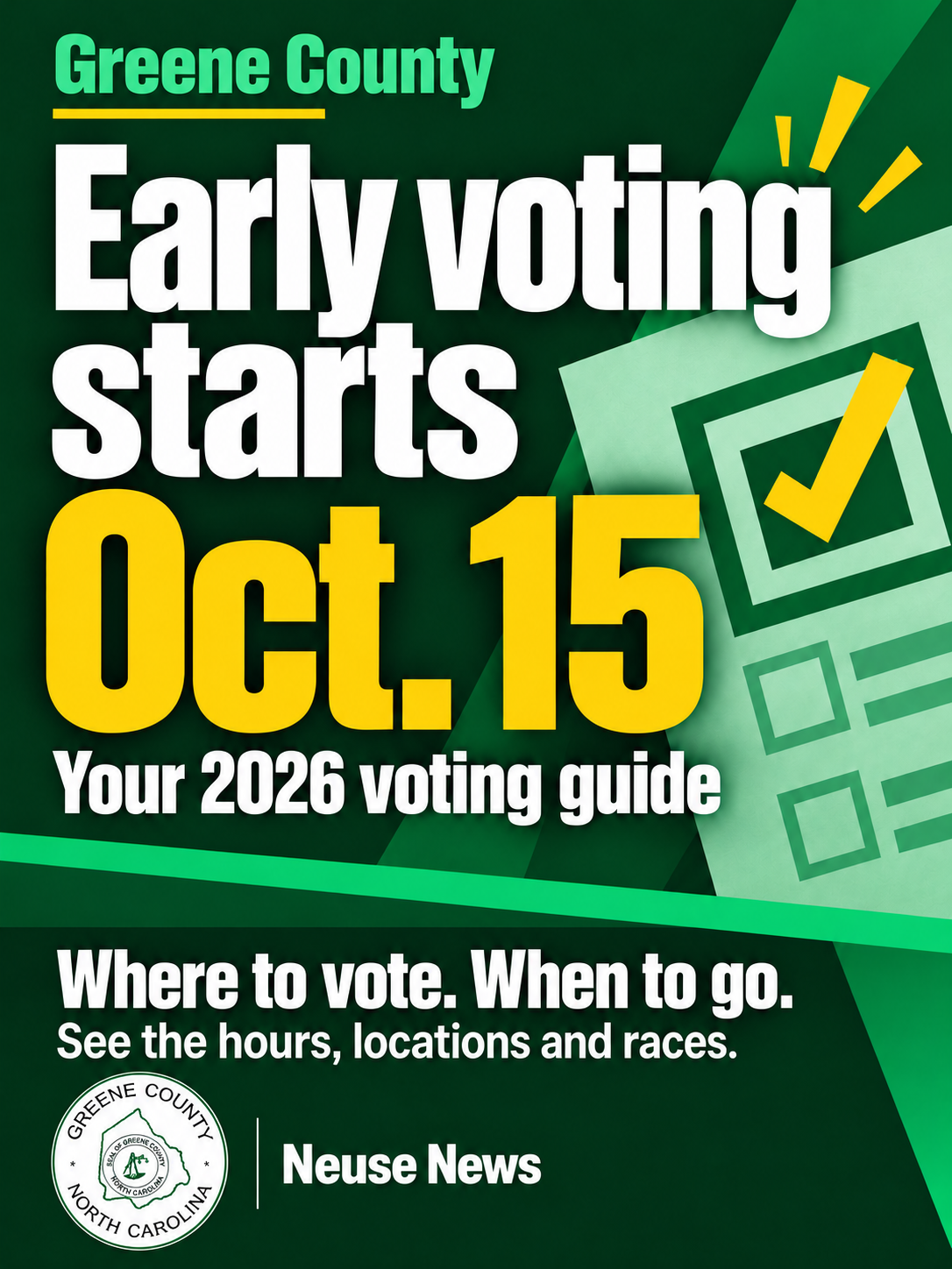 Greene County early voting begins Oct. 15 at farmers market