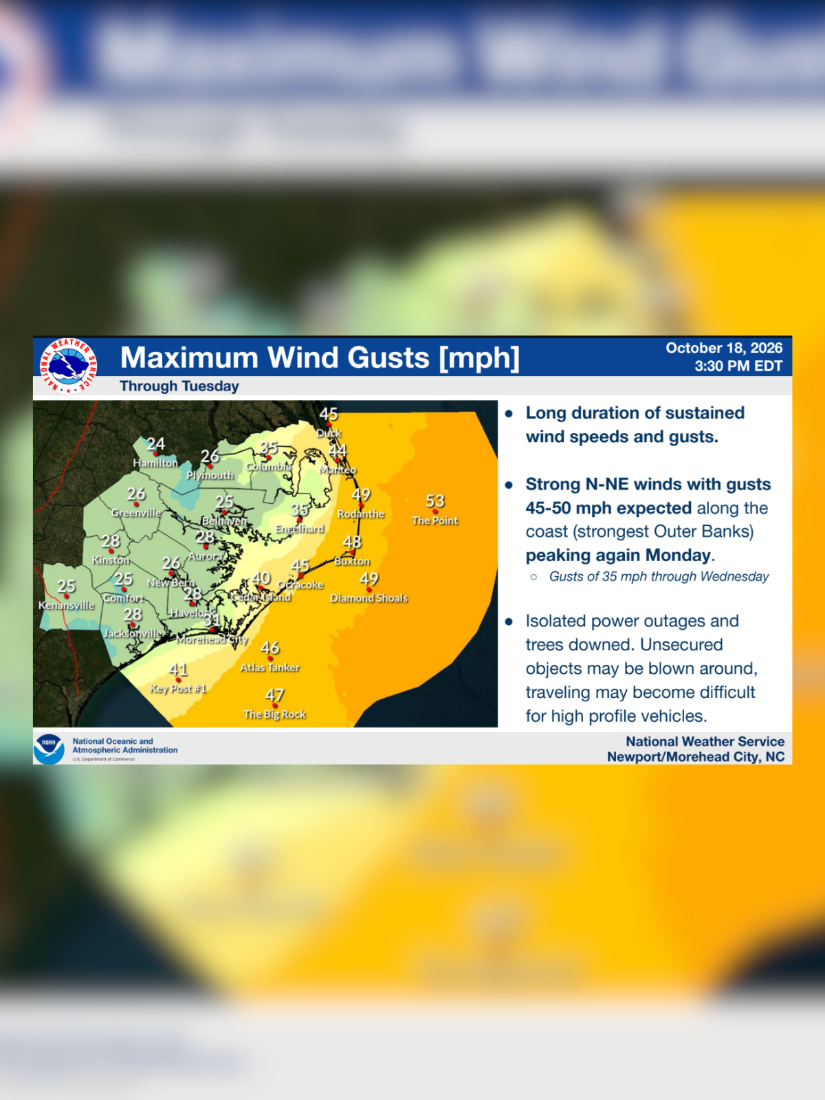 NWS: Nor'easter expected to bring land and marine impacts to into this week