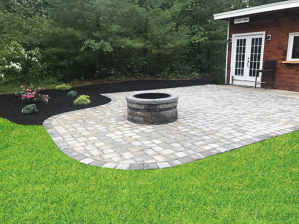 Walkways Patios Stone Fire Pits, Grey Pavers For Fire Pit
