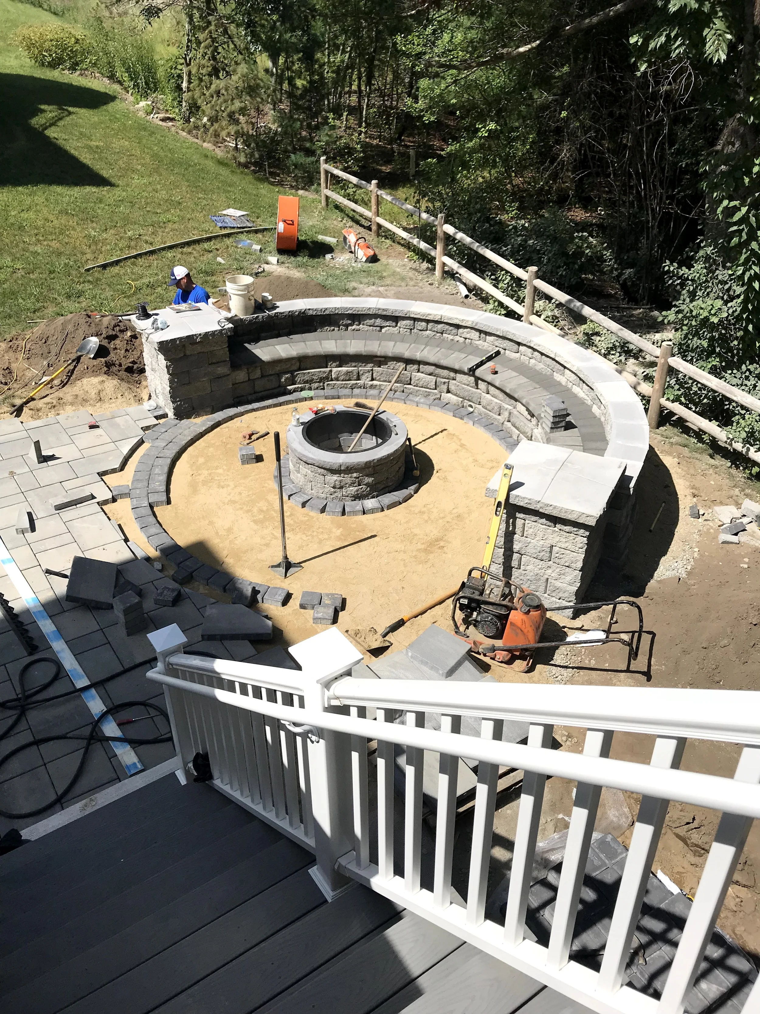 stone paver fire pit on Patios Fire Pits Outdoor Kitchens