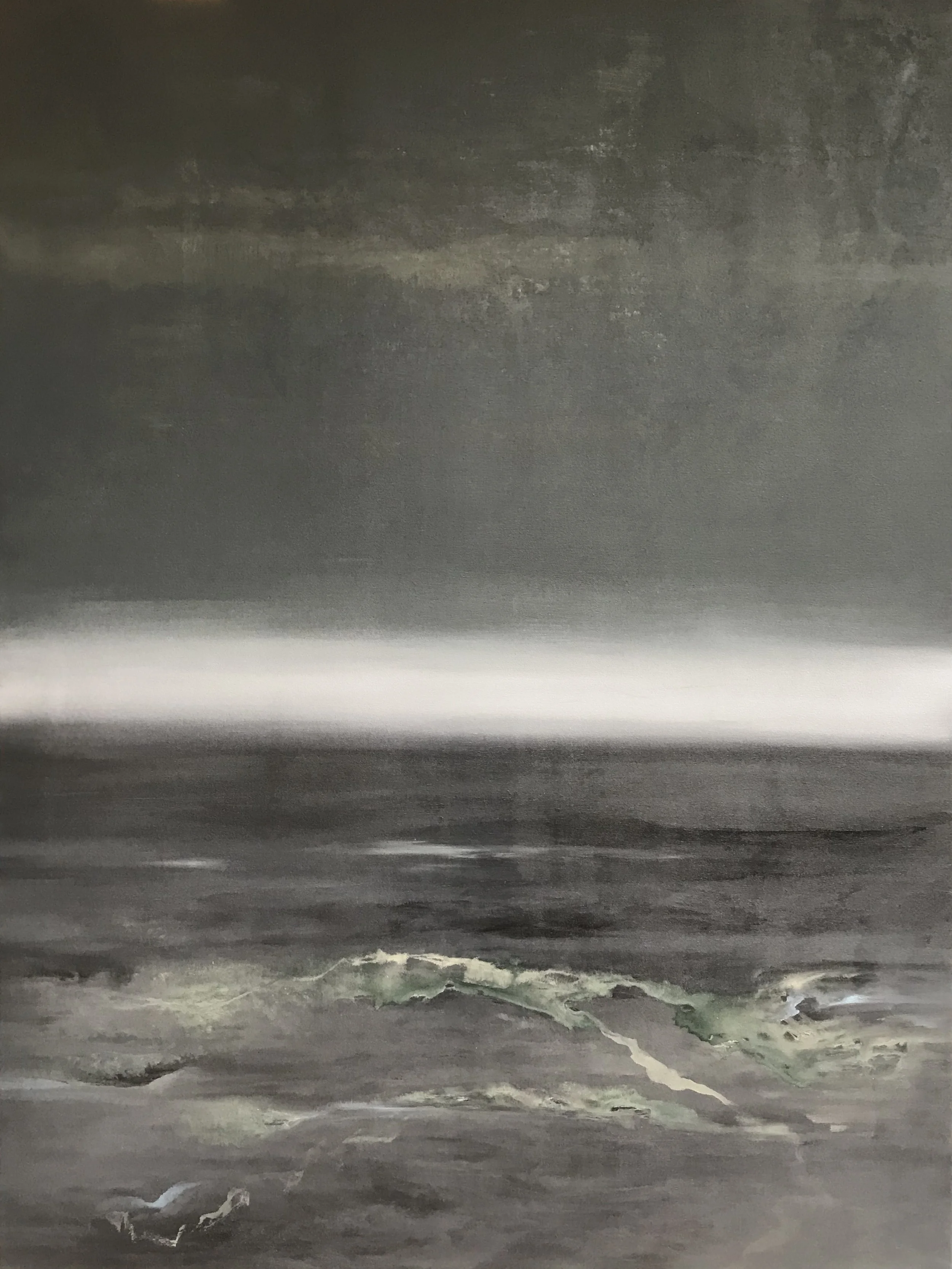  La série   Fluages   s’inscrit dans une recherche picturale issue d’une attention soutenue portée aux phénomènes naturels, et plus particulièrement à l’eau comme matière en transformation. Le titre fait référence à un terme décrivant le mouvement le