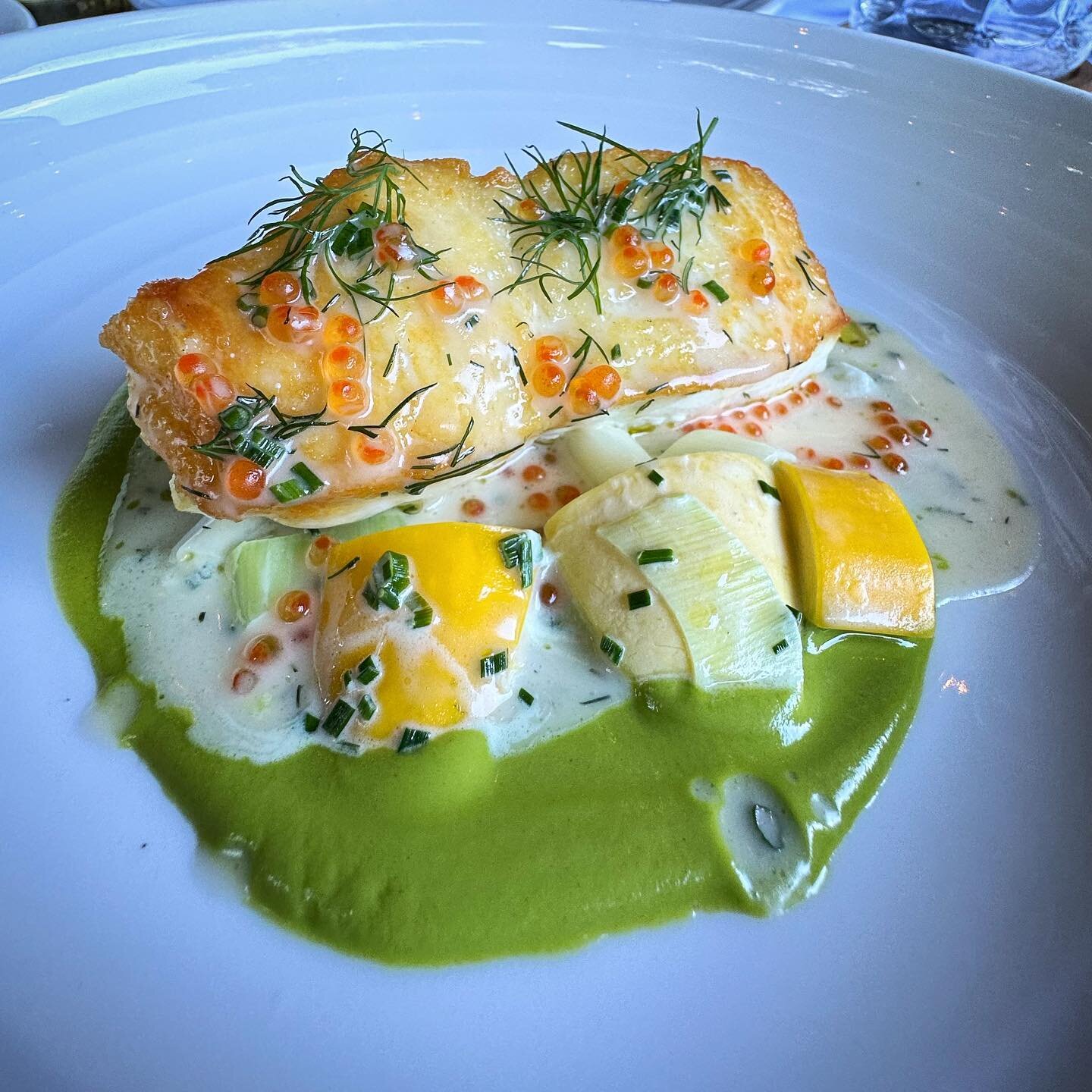 Amazing halibut at @thechastainatl 🐟🔥 What a perfect spot to enjoy before a concert at Chastain Park! #atl #atlanta #chastainpark #thechastain #food #foodatlanta