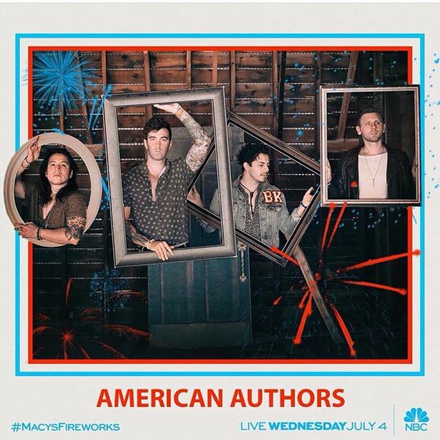 Hope you were able to catch  @americanauthors perform their new song #DeepWater on the @nbc Macy&rsquo;s Fourth of July Special! Co-written by @trentdabbs &amp; @casoncooley 🇺🇸💥