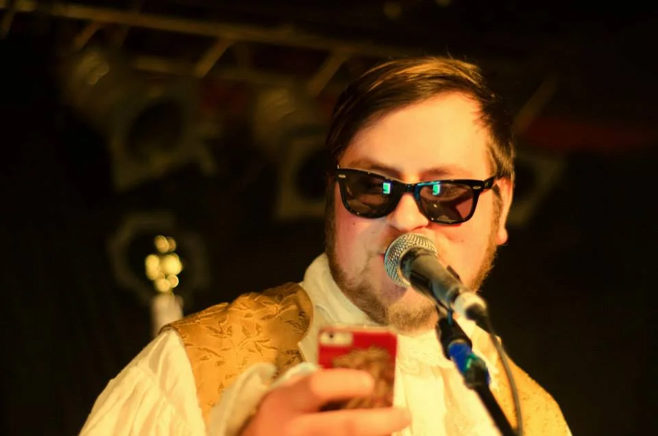 Aaron Miller of Minshara dressed for the ball presents Hierosonic w/ the Legend Award. *Photo Credit: Glimpse Magazine