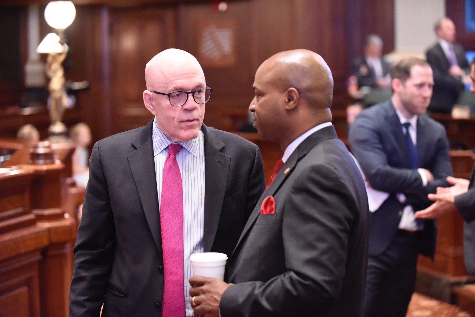 Speaker Welch Congratulates Majority Leader Greg Harris on a Successful Legislative Career
