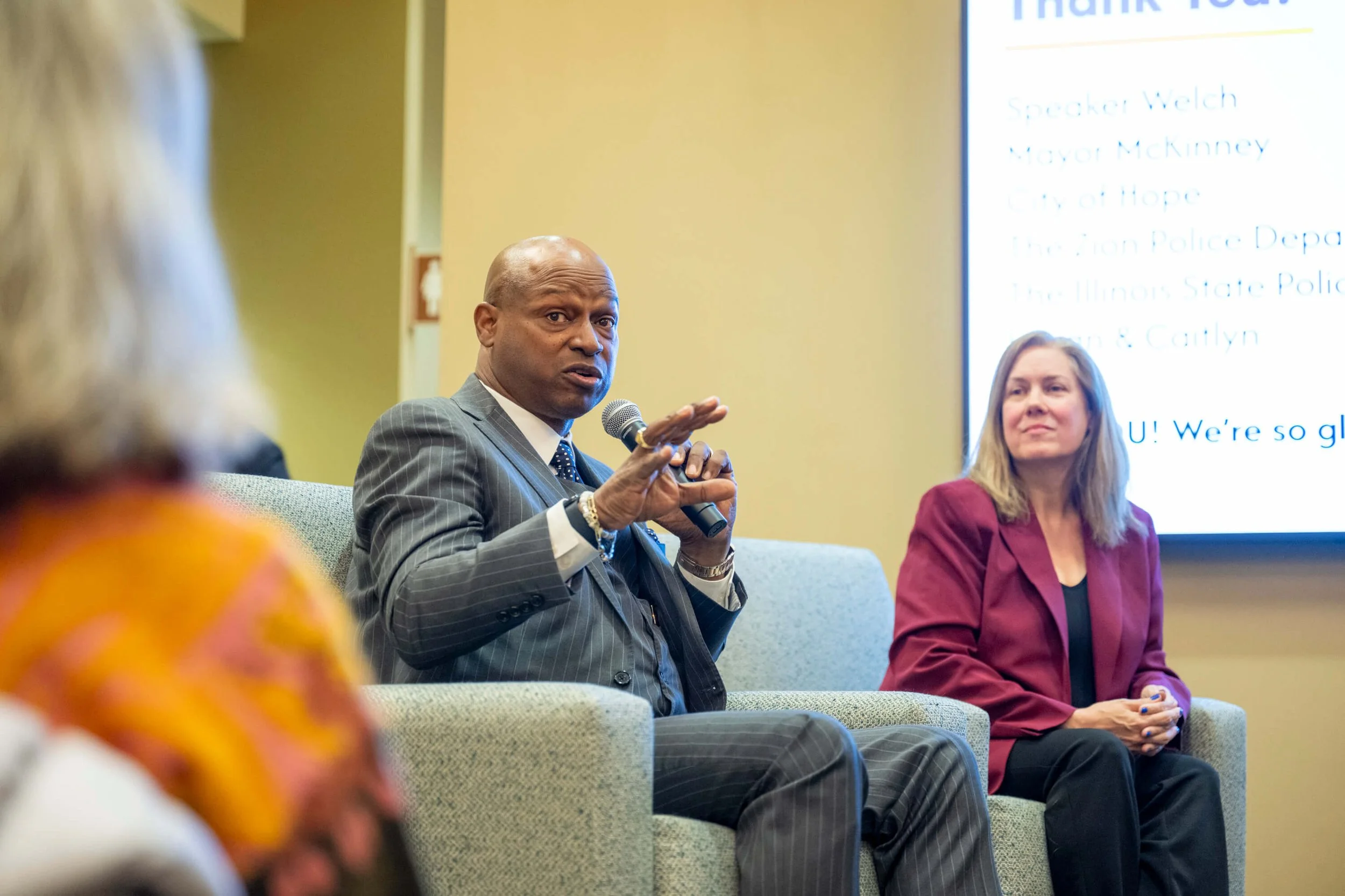 Welch Highlights Affordability Measures at Westchester, Zion Town Hall Meetings
