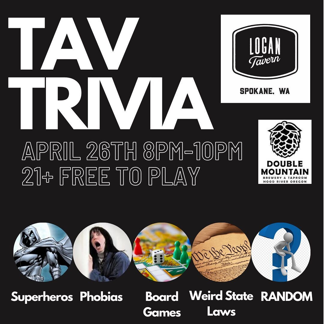 Guess what&rsquo;s back?! 
TAV TRIVIA hosted by our very own @thenicholaspeter 
Join us next week for the debut! Sponsored by @doublemountain 🎉😊