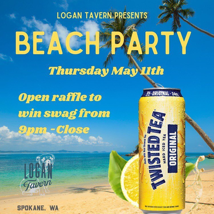 ☀️ Join us Thursday for our Kick off Summer Beach Party! ☀️
🎟️ Raffle for awesome swag! Starts at 9pm. Order Twisted Tea, Sam Adams &amp; Truly to enter! 
📸 Twisted Tea Photo Booth 
🍹Twisted Tea on tap! Sam Adams Summer Ale &amp; introducing Truly