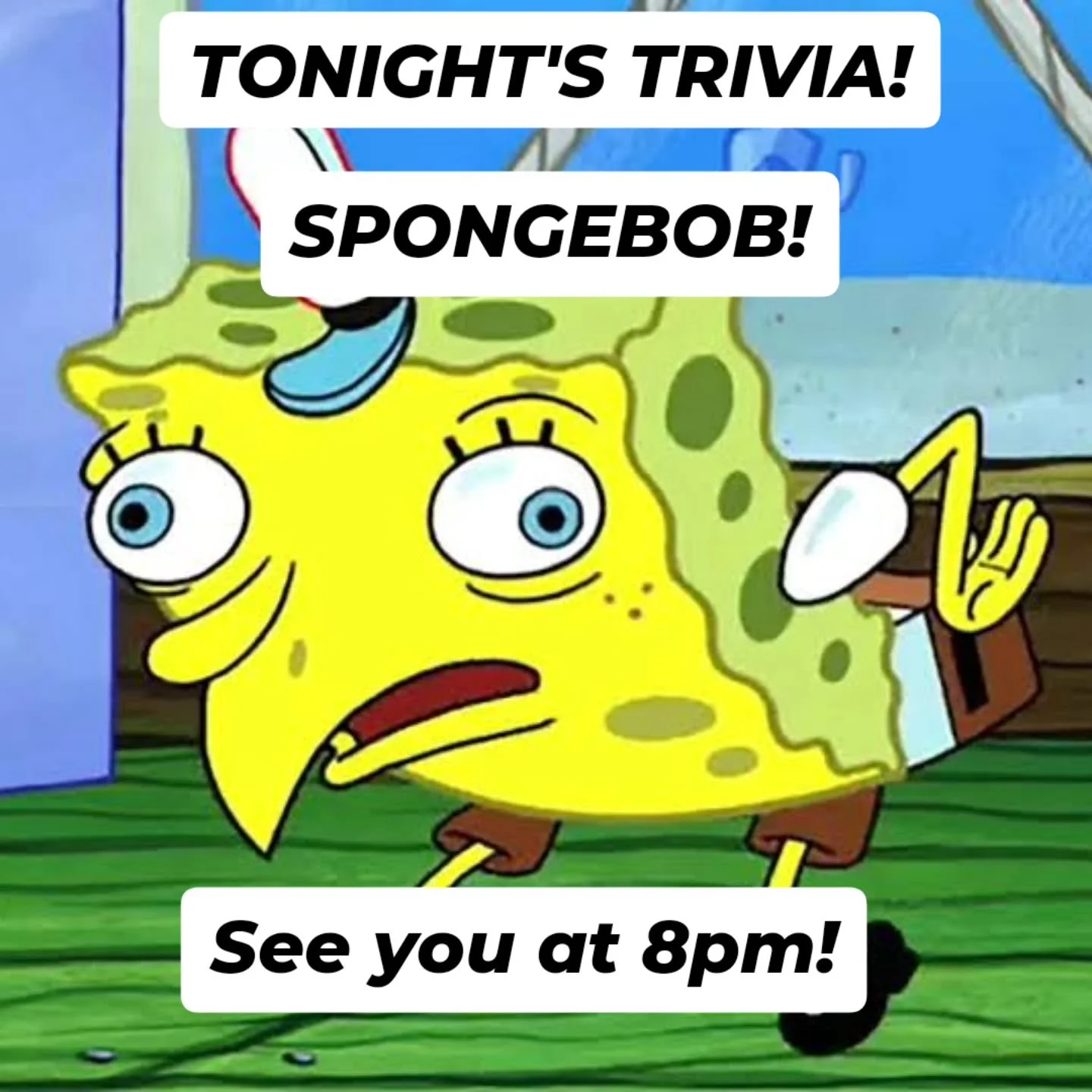 Trivia at the TAV!

Tonight at 8pm, we will also be showing the Gonzaga game!

#spongebob #trivia
