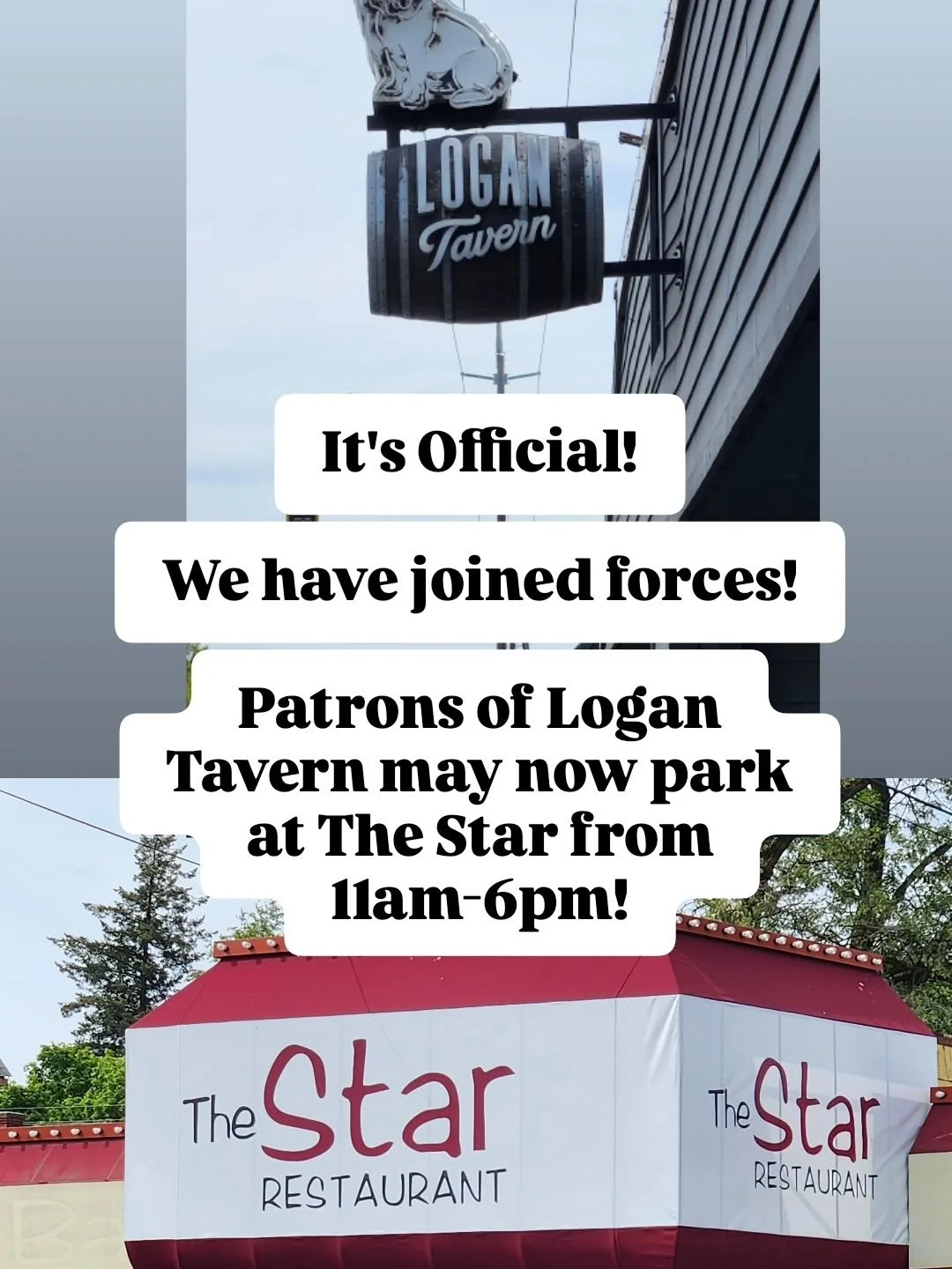 PARKING UPDATE!

Now patrons can park at The Star until 6pm!

Stop in for lunch and park with ease!
