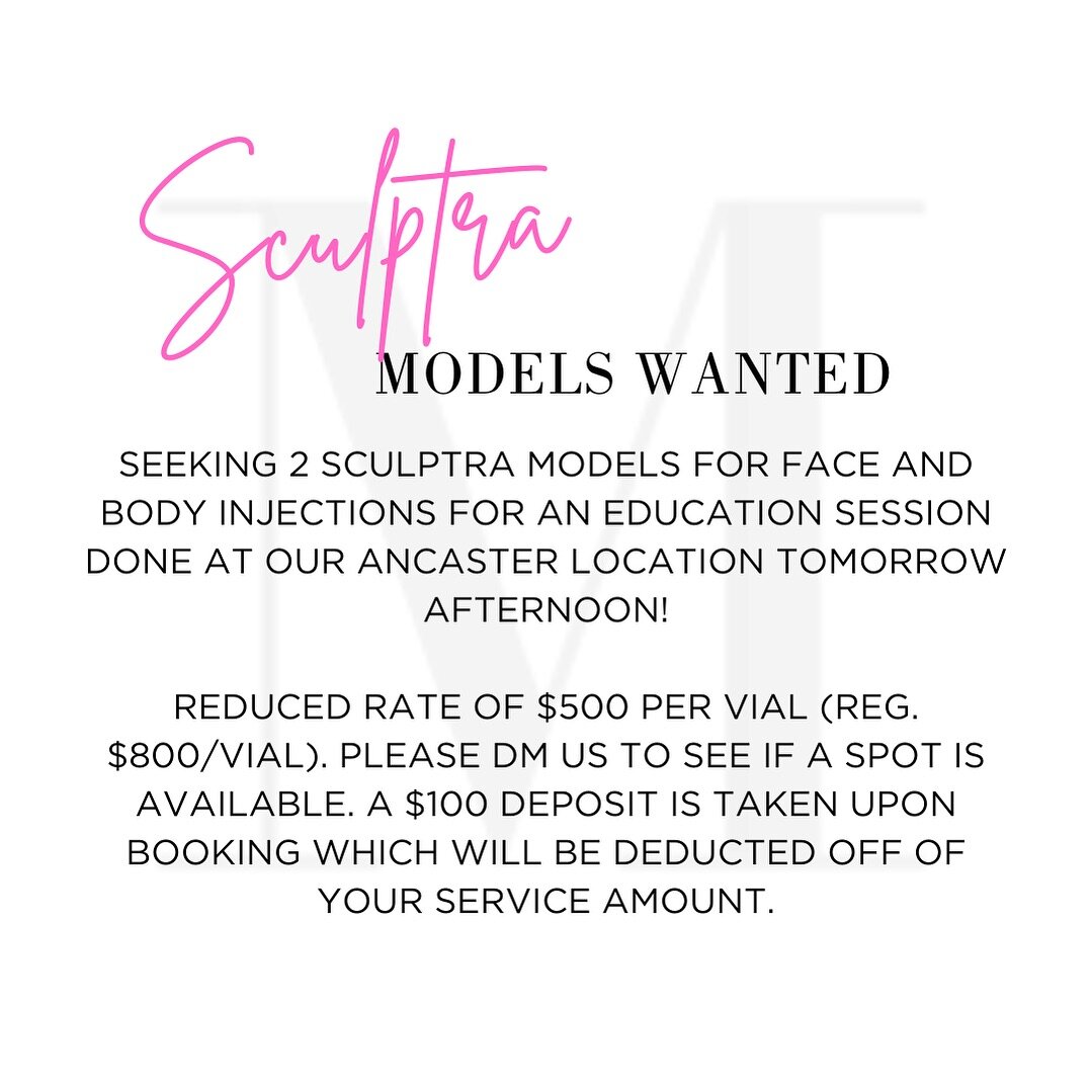 DM us if you want the spot for tomorrow! 

Not just another filler. Sculptra is a biostimulatory aesthetic injectable that helps stimulate your own natural collagen production to smooth facial wrinkles and improve skin tightness, revealing a refreshe